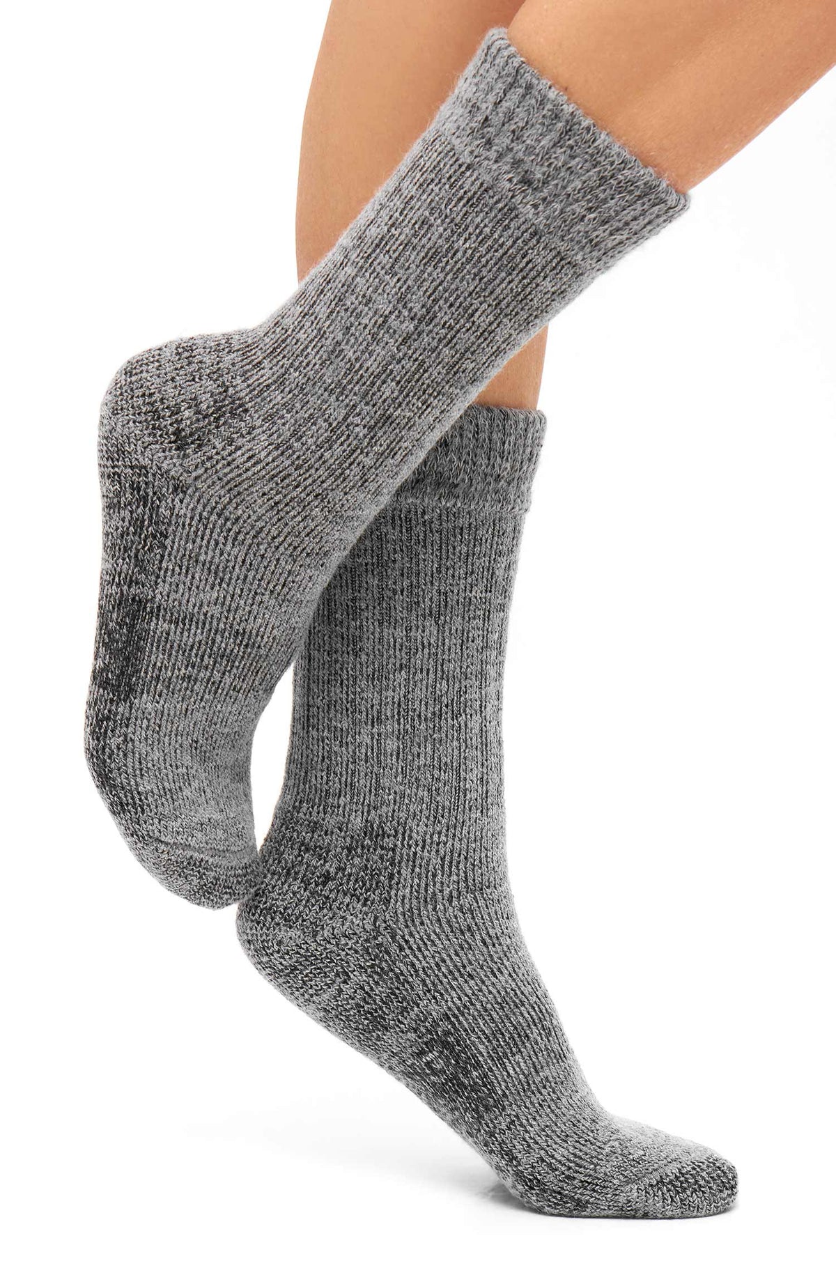 Alpaka Socken KUSCHEL-grau meliert