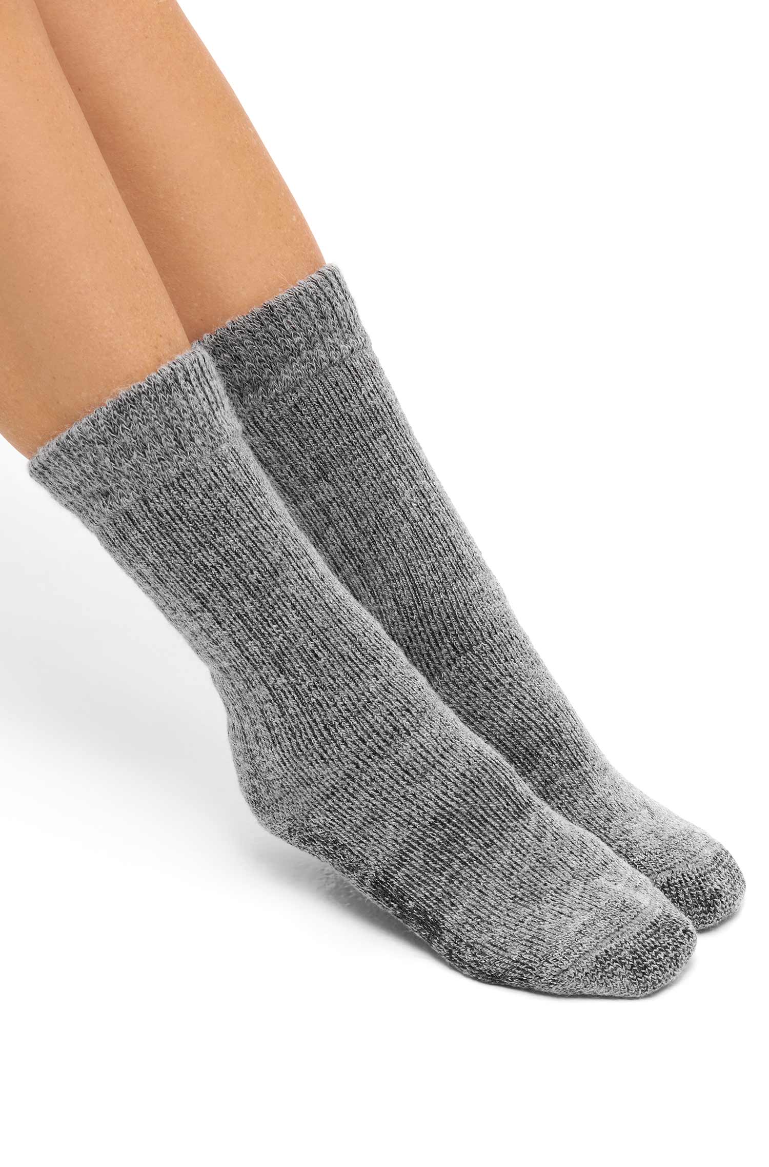 Alpaka Socken KUSCHEL-grau meliert