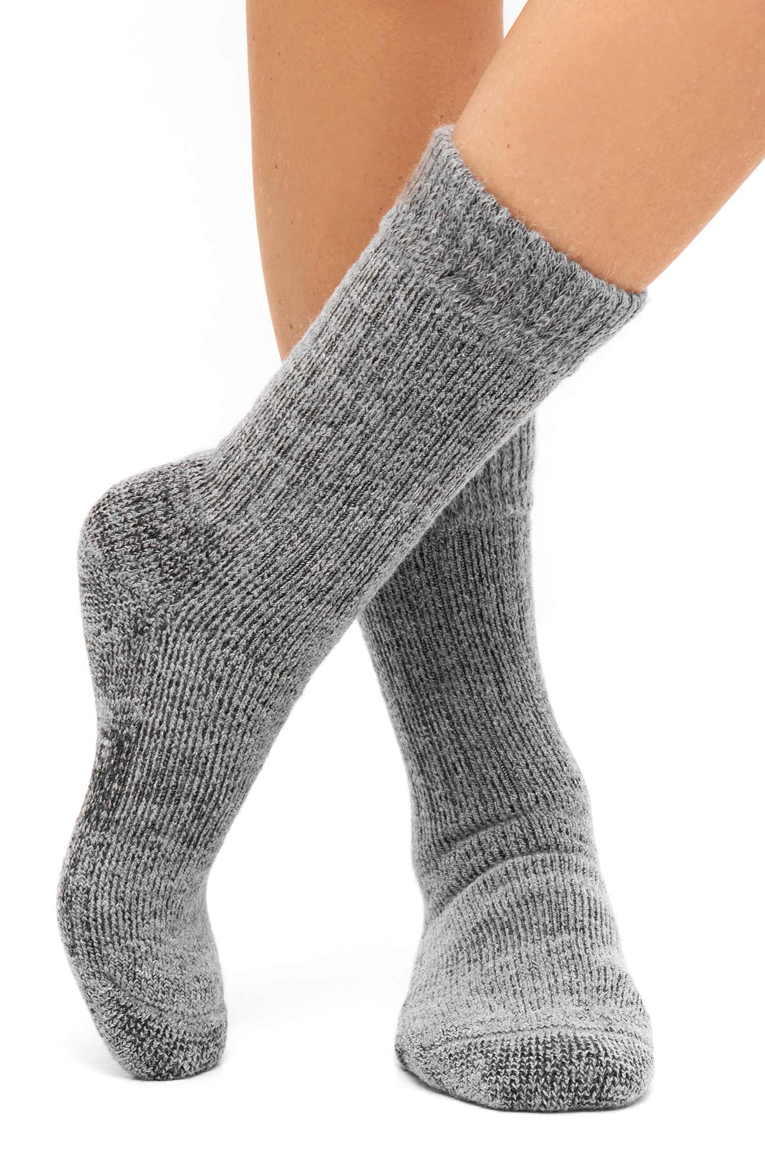 Alpaka Socken KUSCHEL-grau meliert