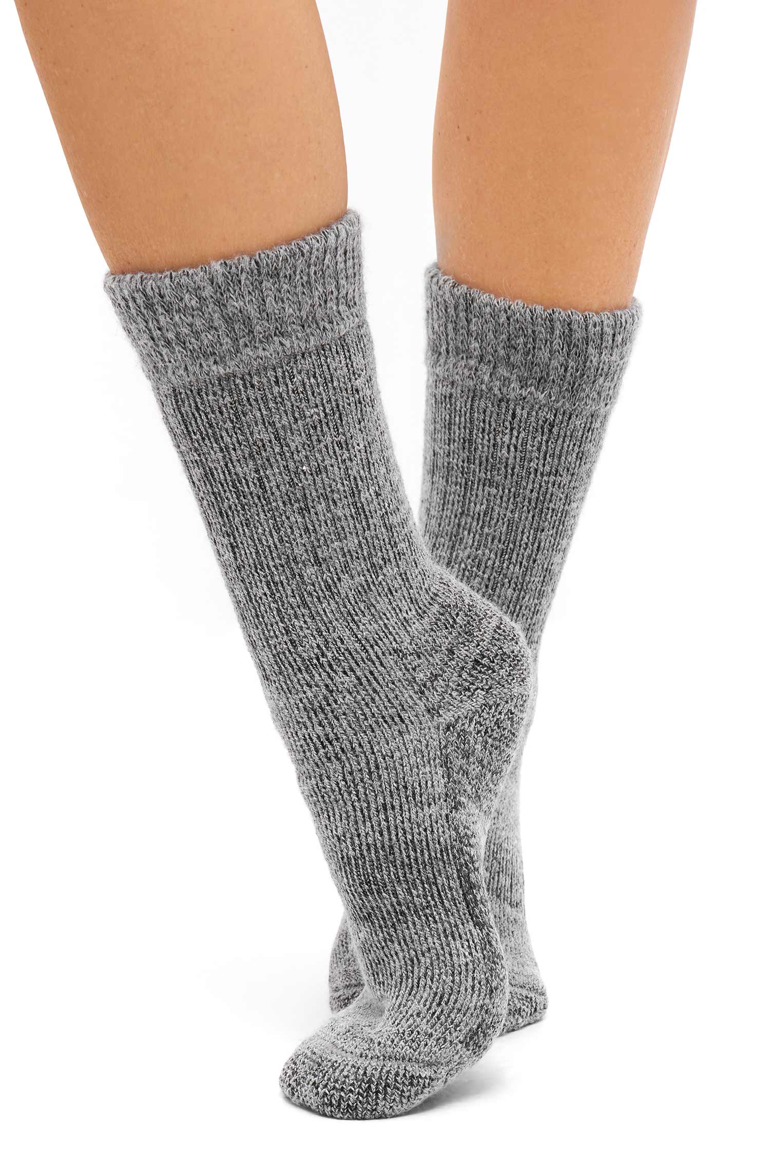 Alpaka Socken KUSCHEL | 6er-Pack-grau meliert