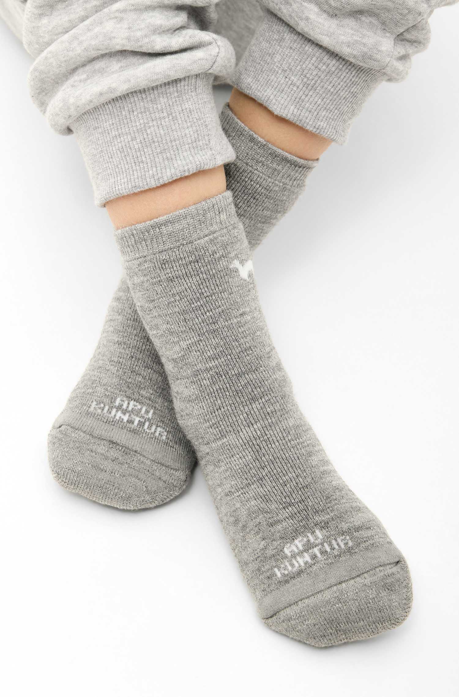 Alpaka Socken ABS-grau