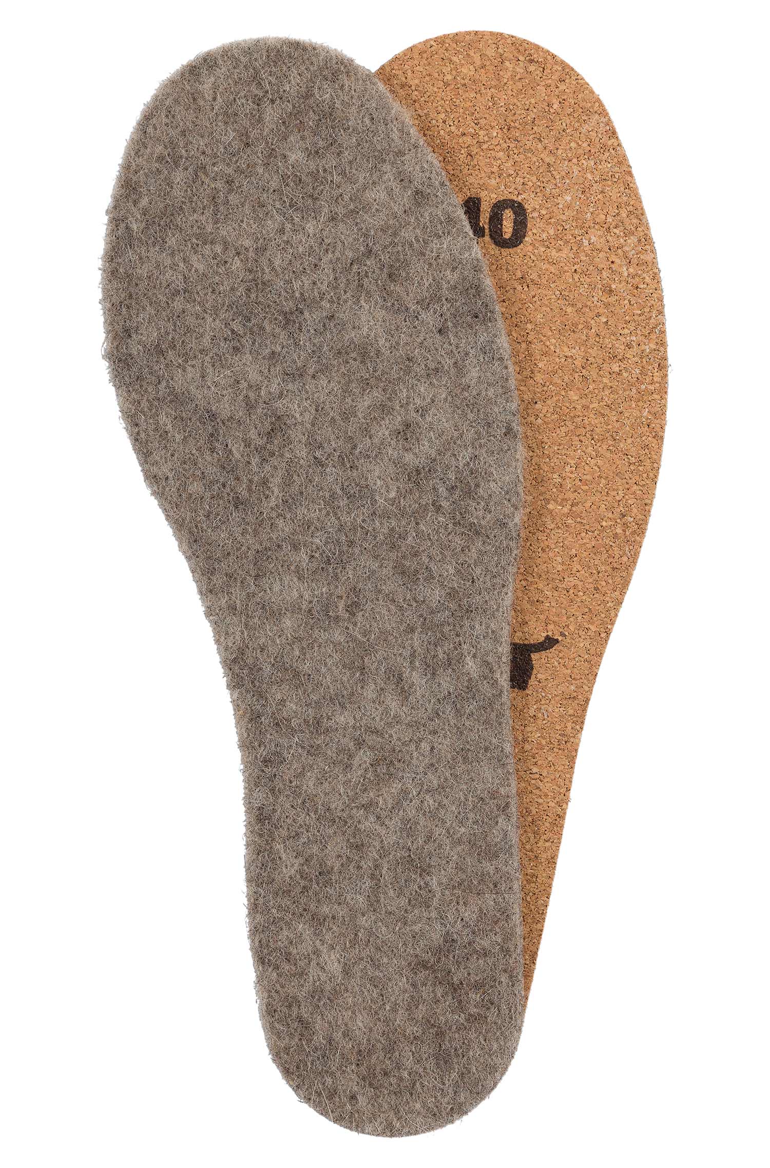 Alpaka Sohlen THERMO mit Kork-Unterseite-braun