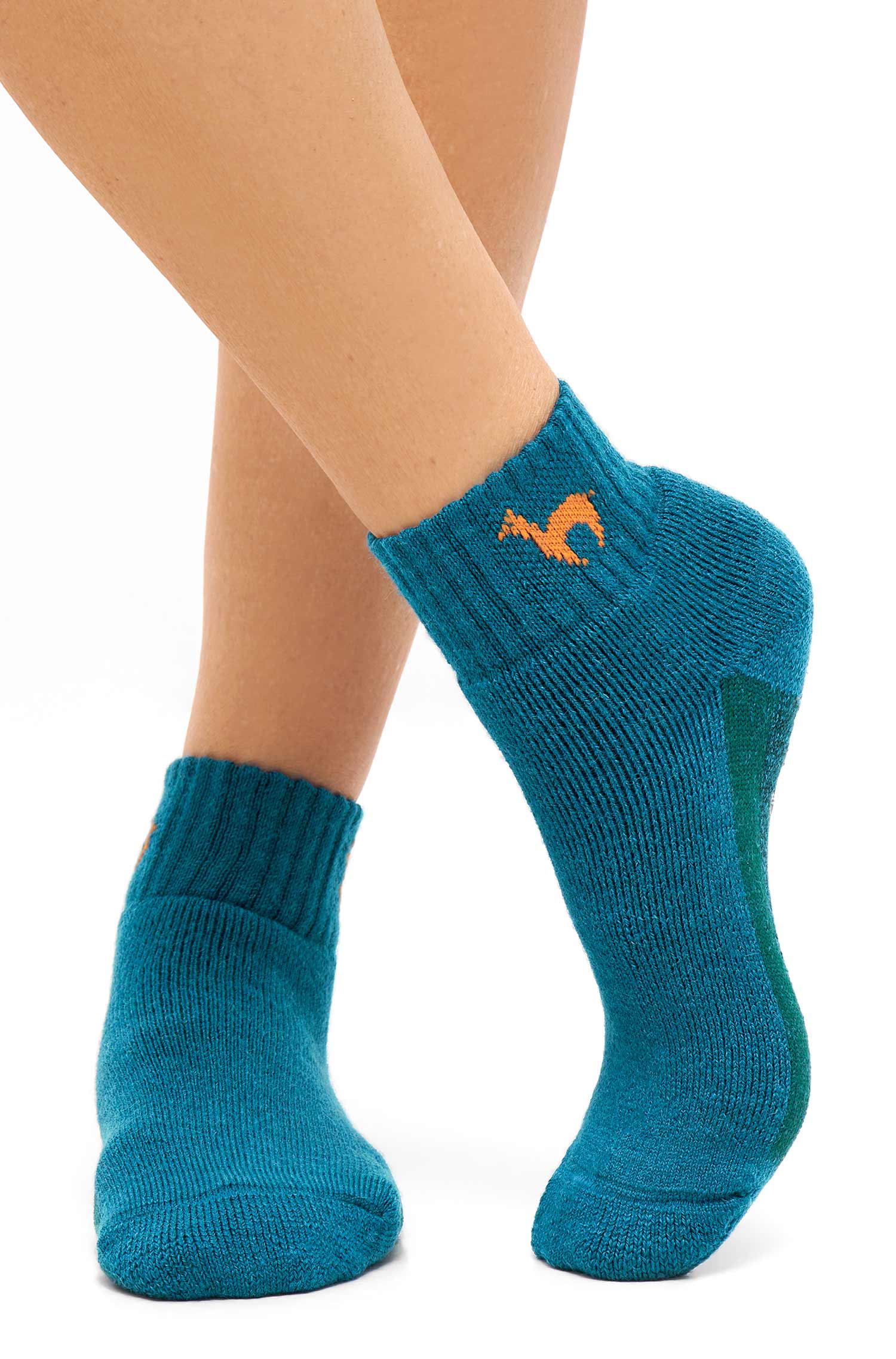 Alpaka Socken ABS kurz-petrol