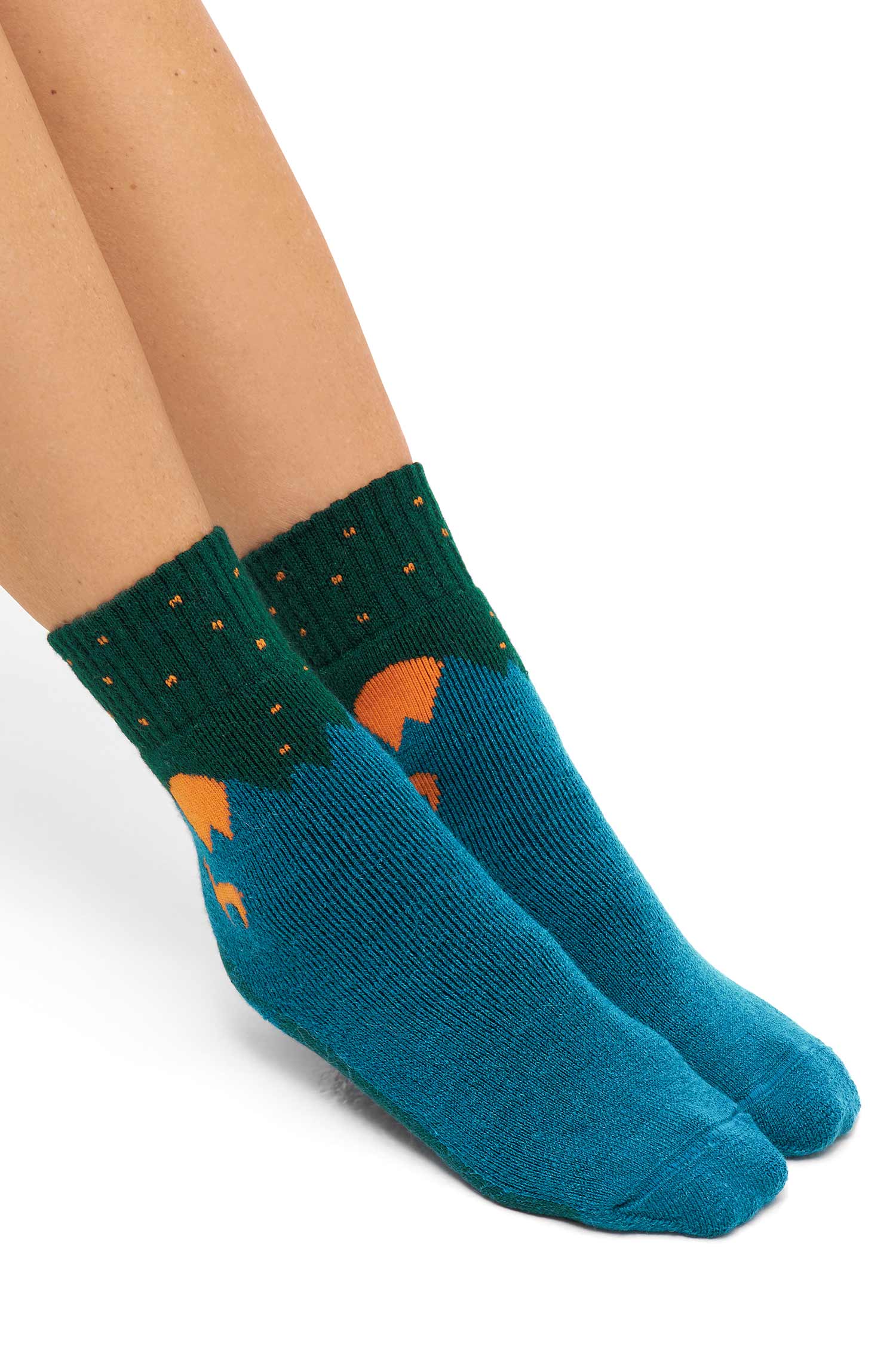 Alpaka Socken ABS-petrol