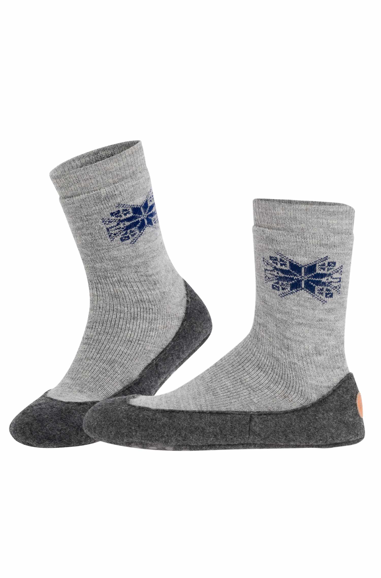 Alpaka Hausschuhe DELUXE-grau