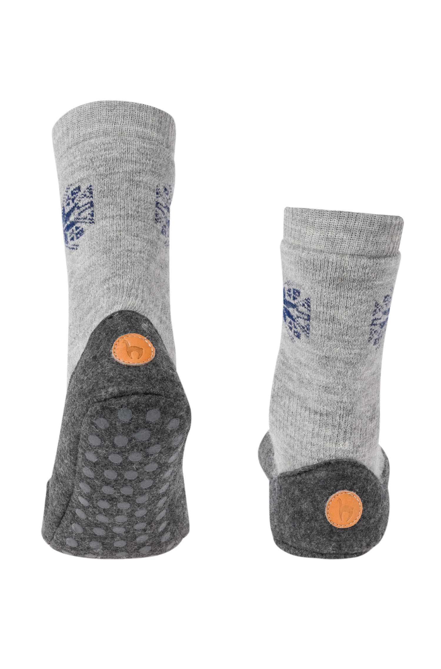 Alpaka Hausschuhe DELUXE-grau