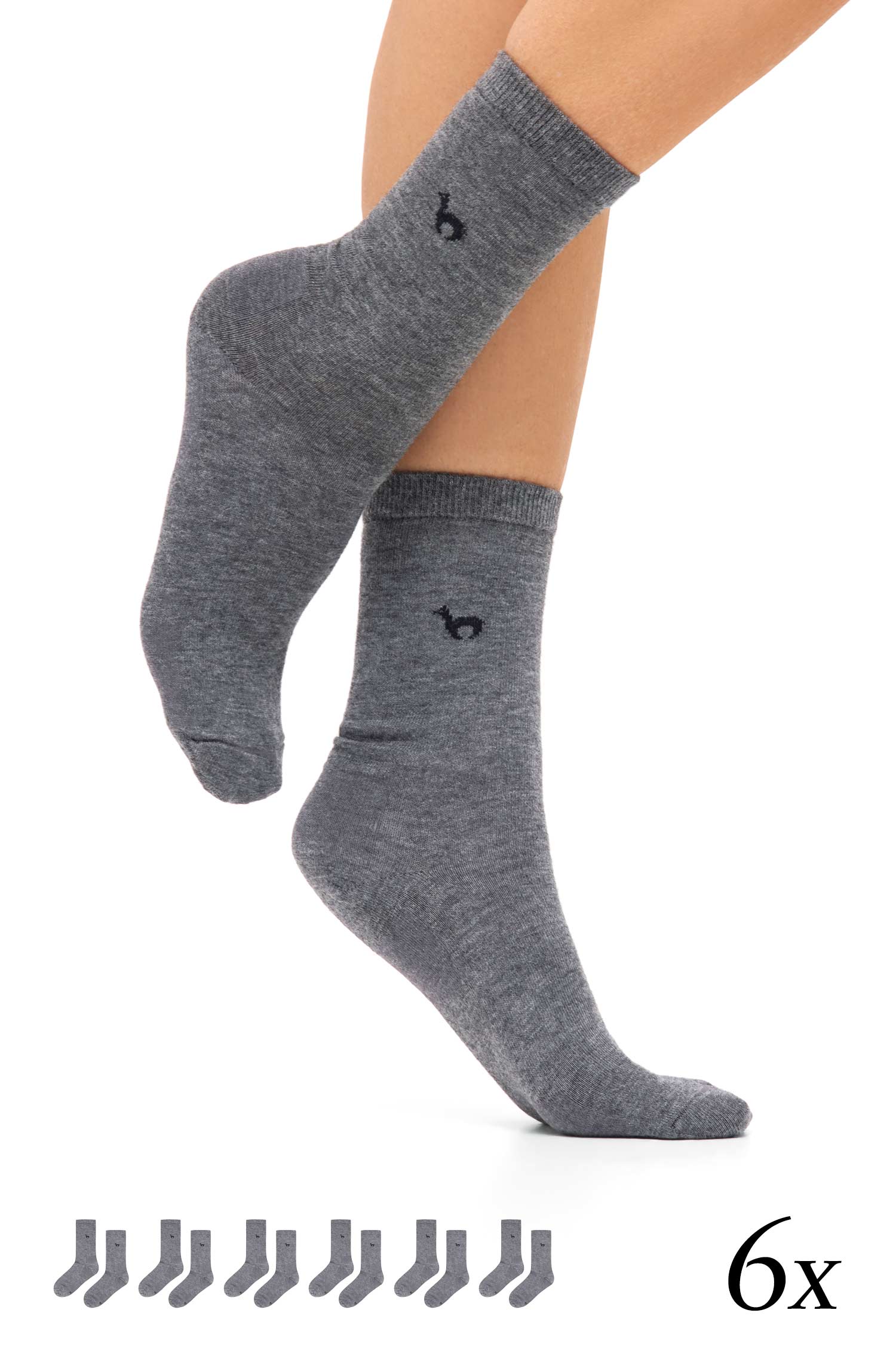 Alpaka Socken BUSINESS | 6er-Pack-grau
