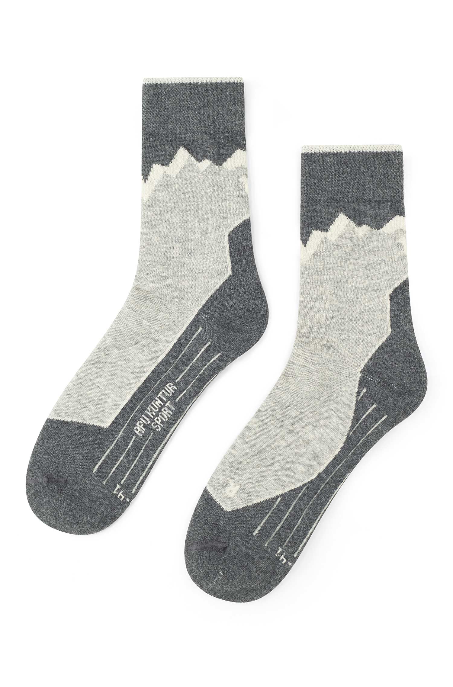 Alpaka WANDERSOCKEN | 6er-Pack-grau/silber