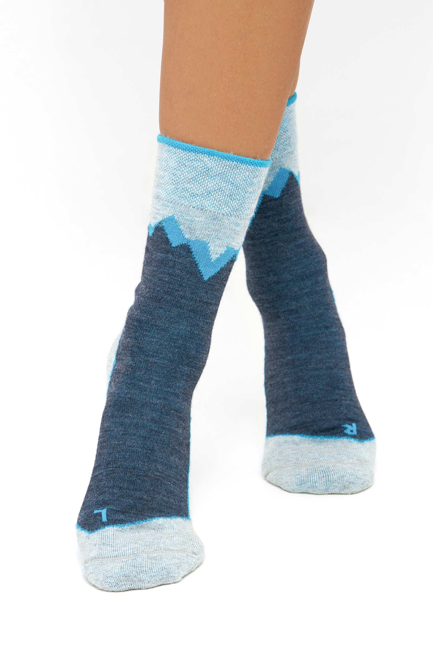 Alpaka WANDERSOCKEN | 6er-Pack-navy/türkis