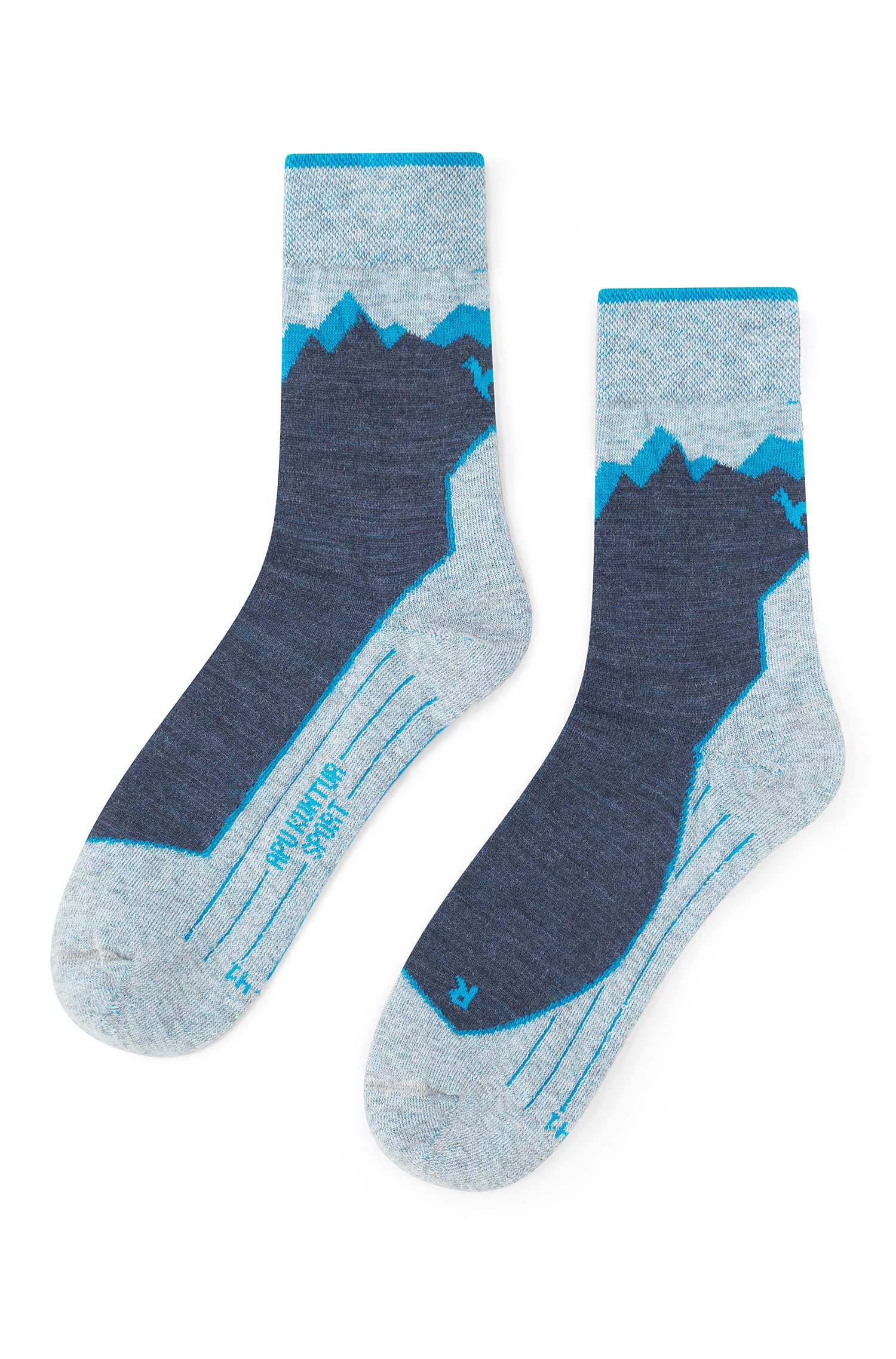 Alpaka WANDERSOCKEN | 6er-Pack-navy/türkis