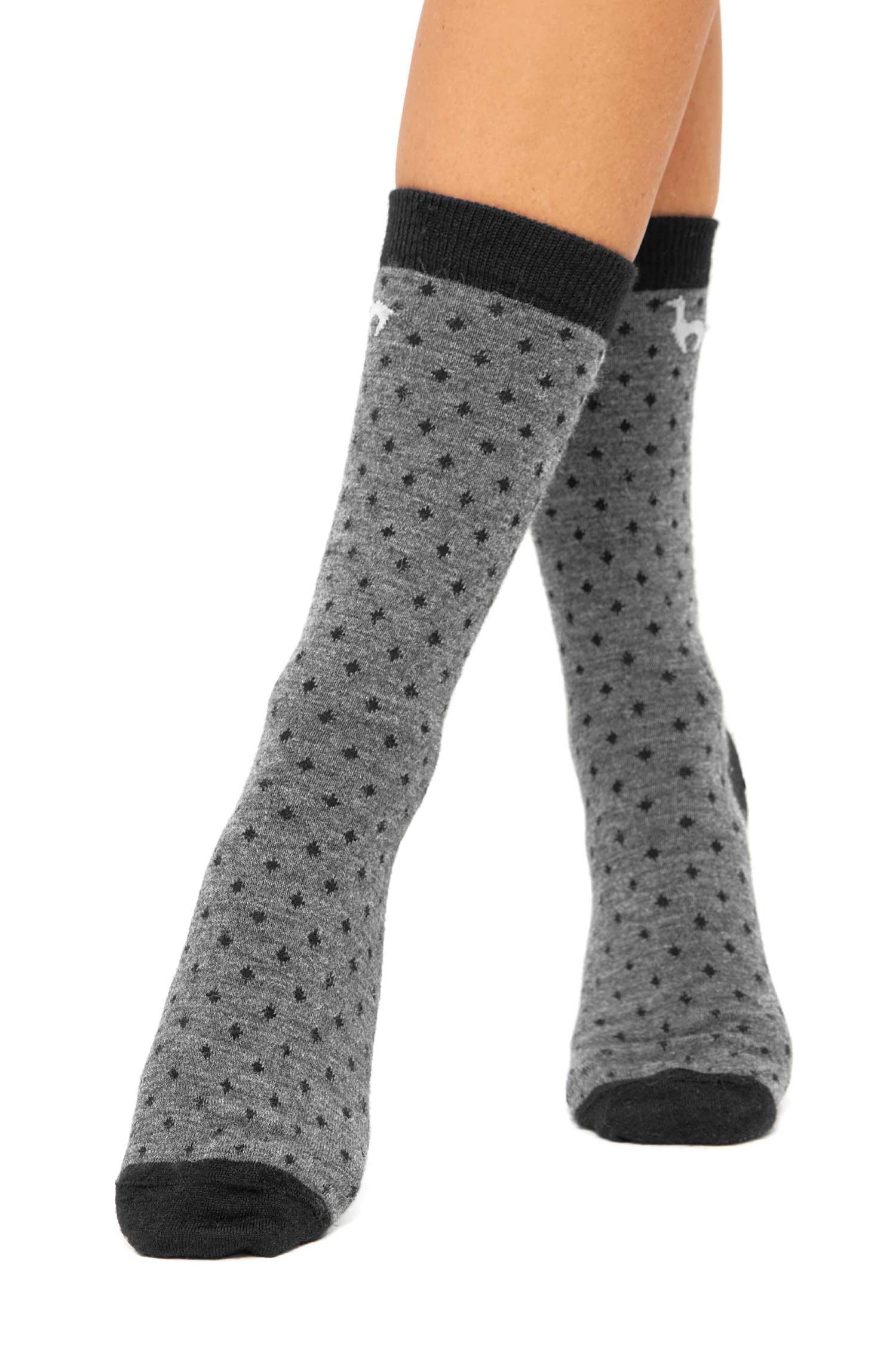 Alpaka Socken DOTTED | 6er-Pack-anthrazit