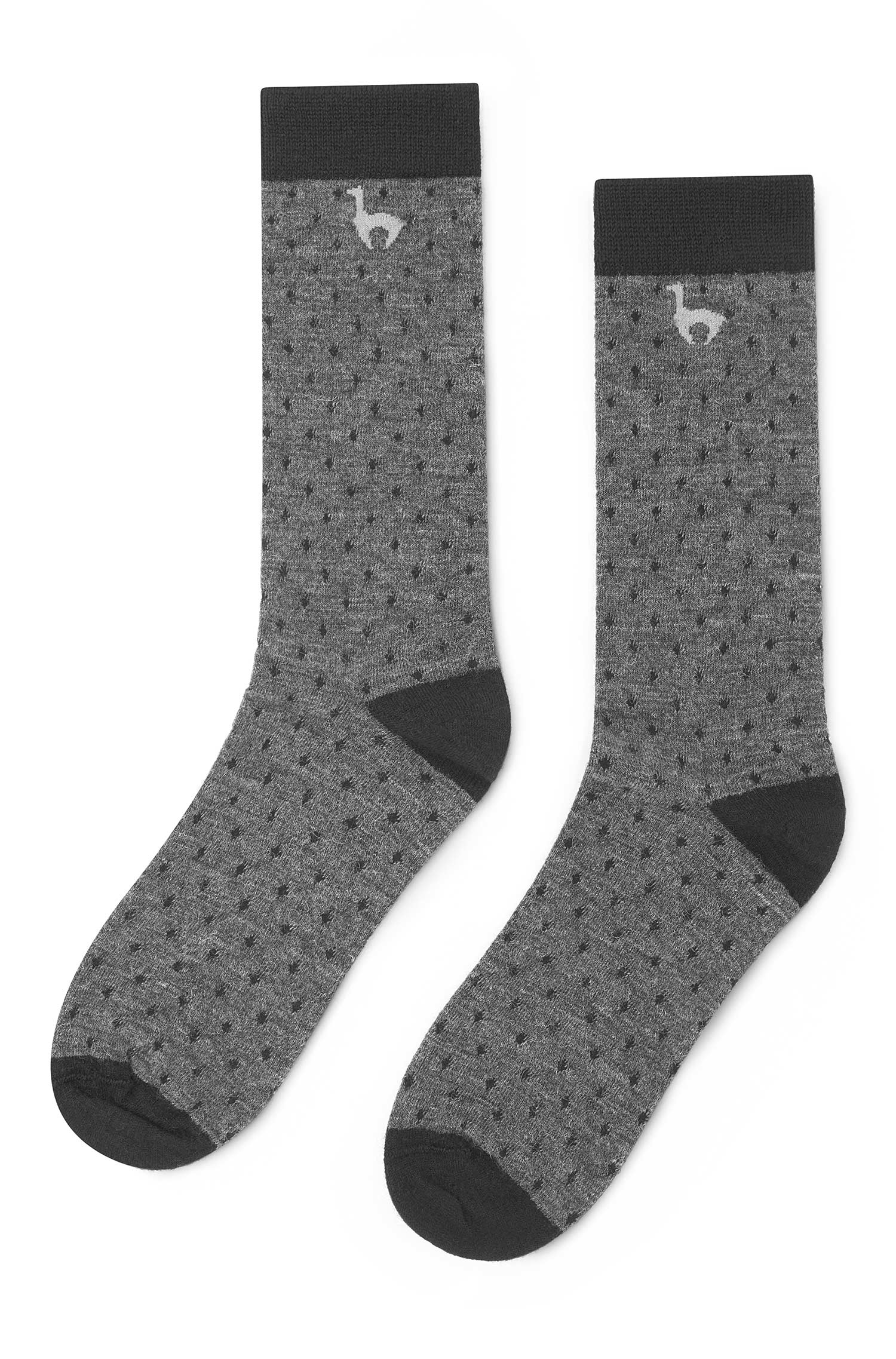 Alpaka Socken DOTTED | 6er-Pack-anthrazit