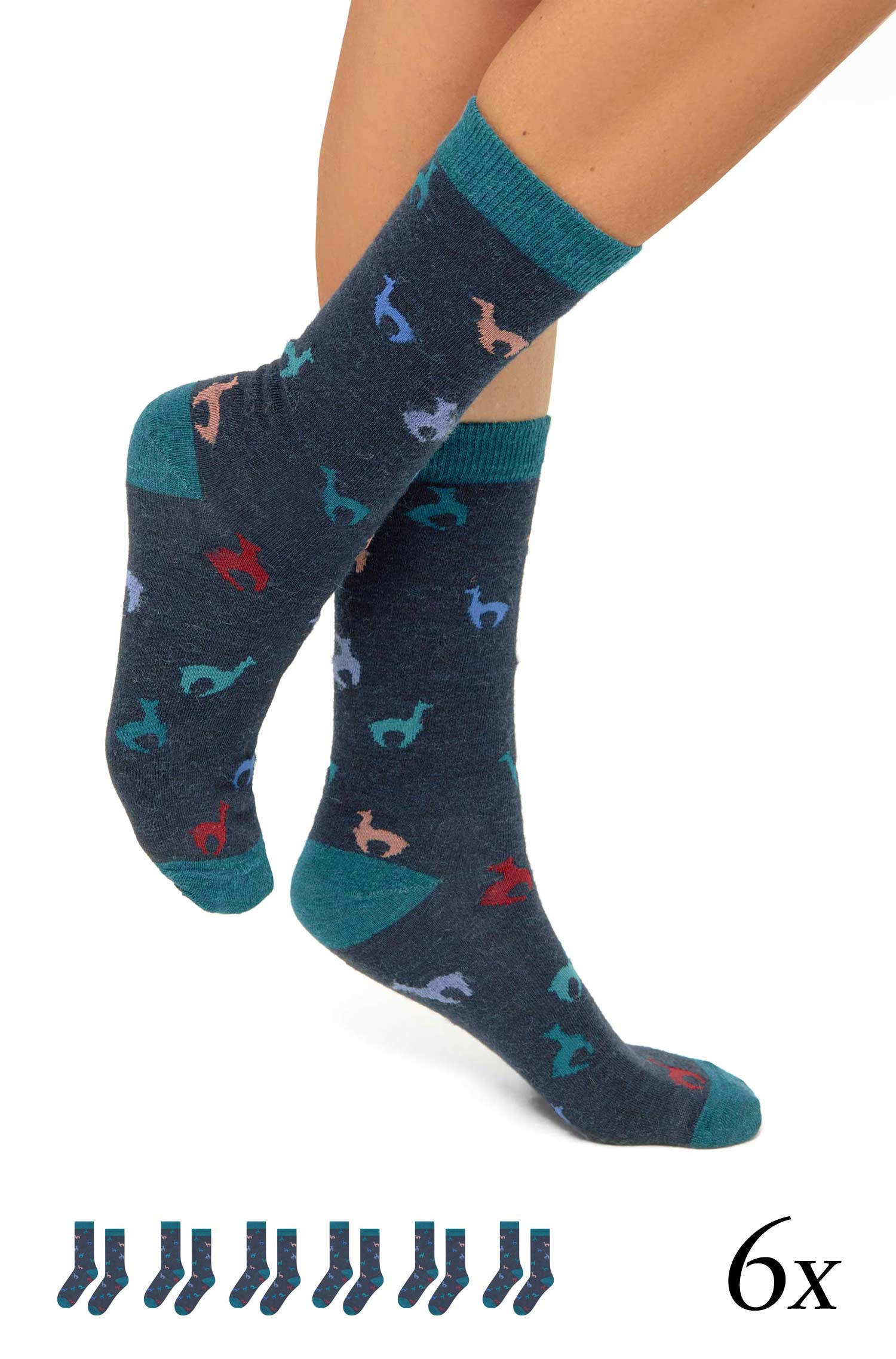 Alpaka Socken ALPAQUITAS | 6er-Pack-navy