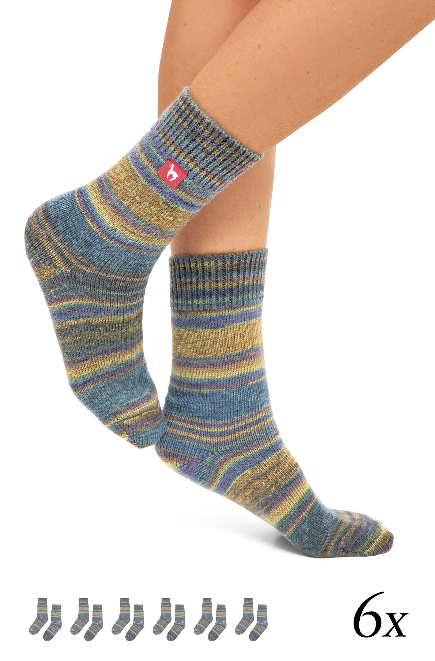 Alpaka Socken HARMONY | 6er-Pack-lavendel