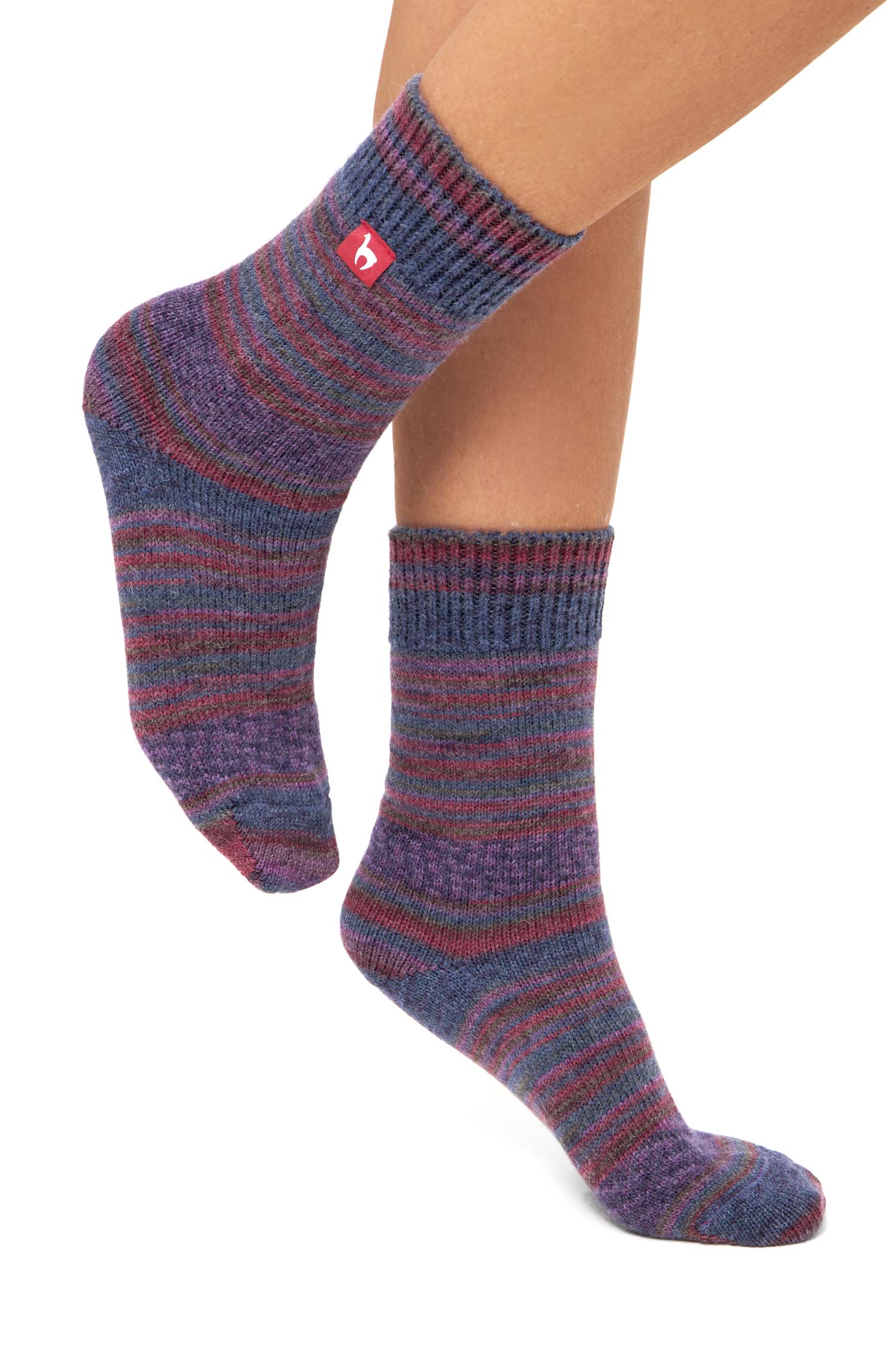 Alpaka Socken HARMONY | 6er-Pack-pflaume/blau