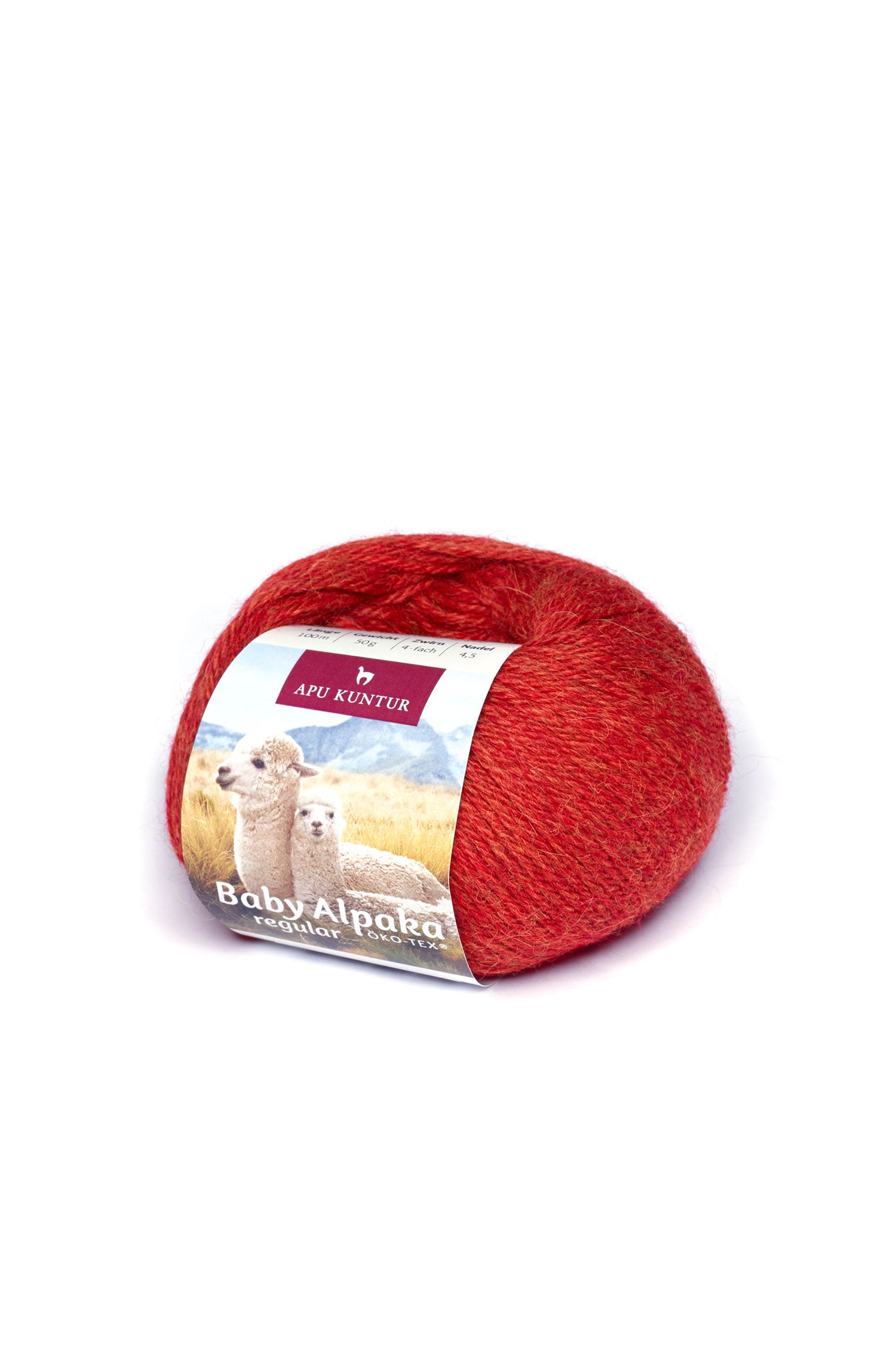 Baby Alpaka Wolle PURE | 50g-orangerot melange