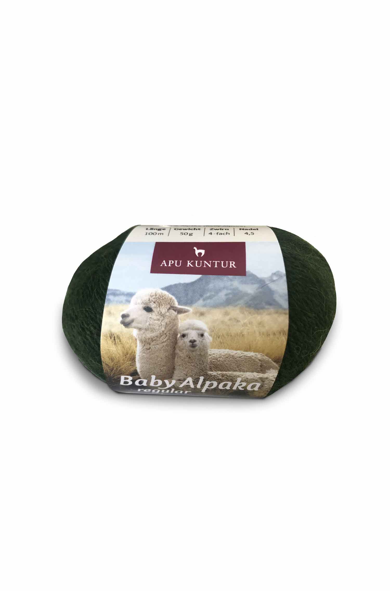 Baby Alpaka Wolle PURE | 50g-tannengrün melange