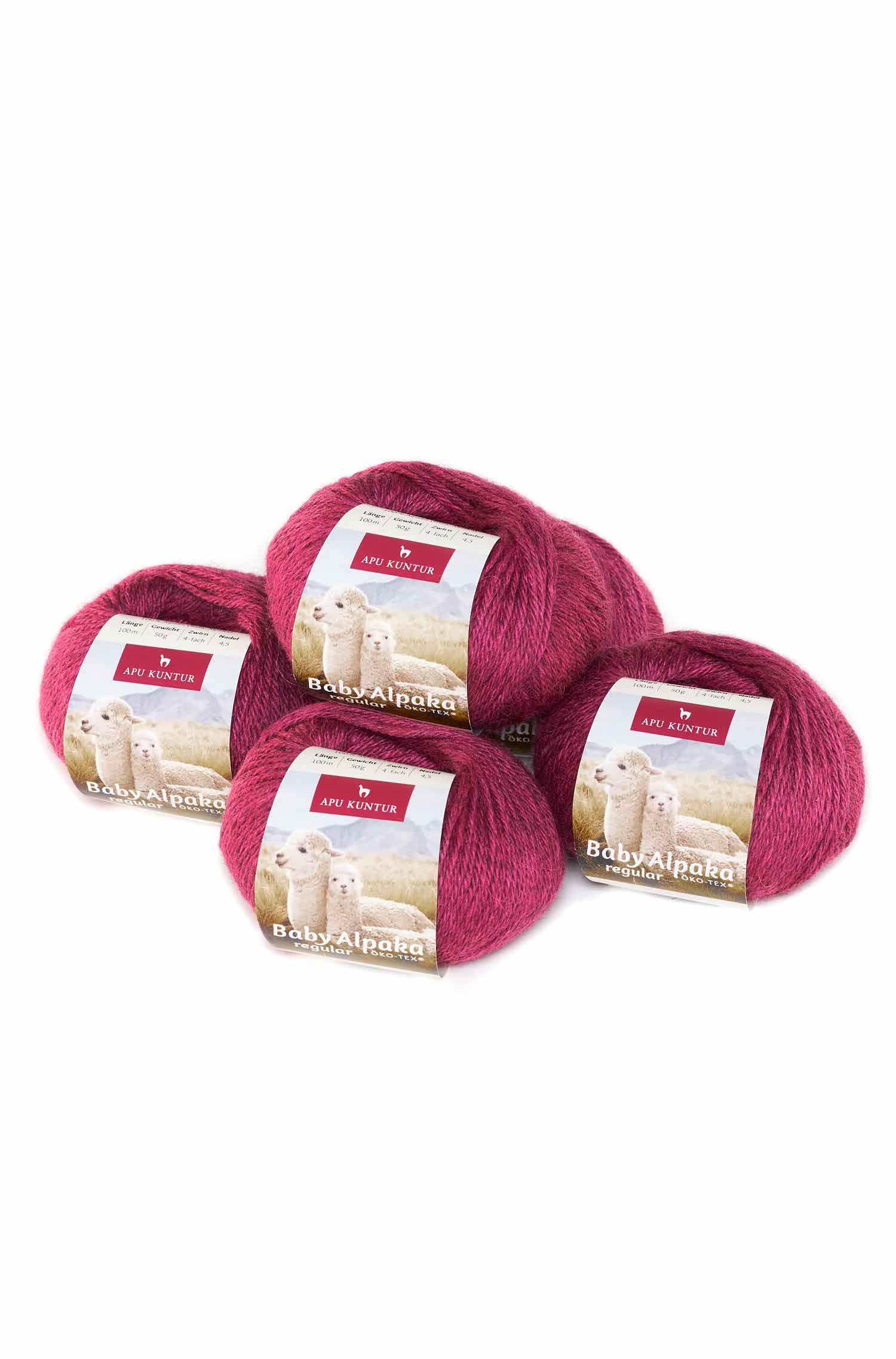 Alpaka Wolle BABY ALPACA | 5×50g-himbeere melange