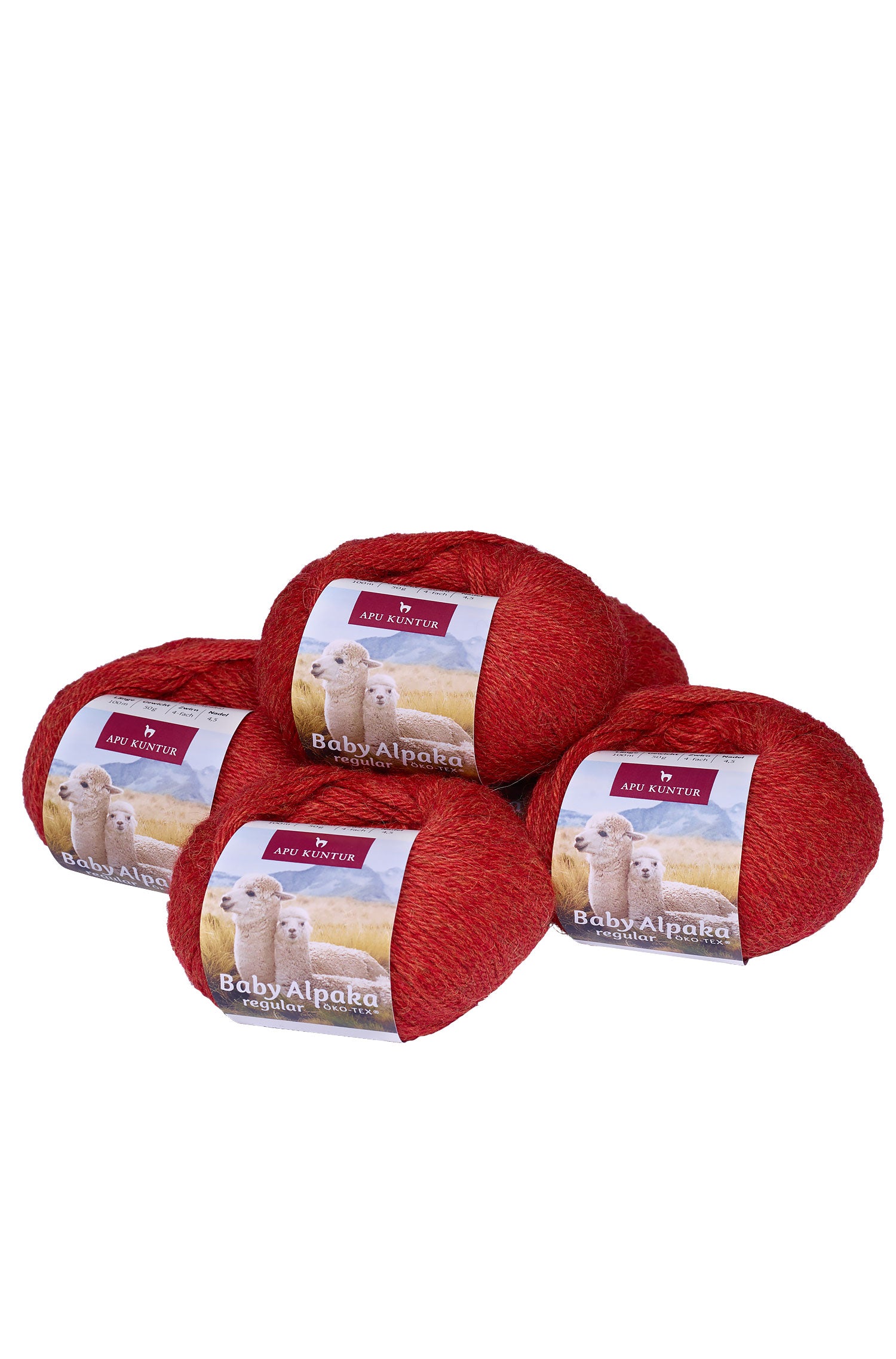Alpaka Wolle BABY ALPACA | 5×50g-orangerot melange