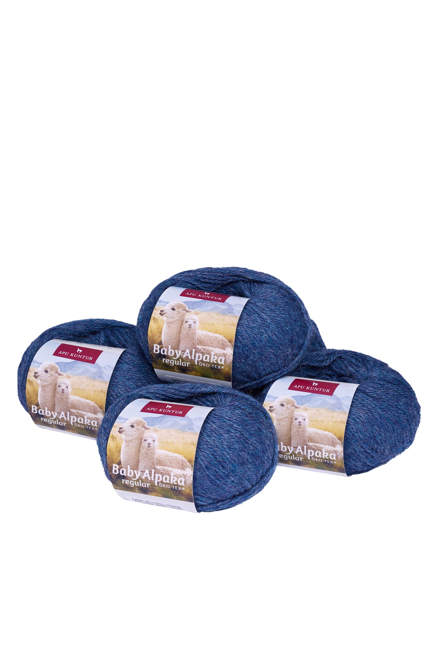 Alpaka Wolle BABY ALPACA | 5×50g-stahlblau melange