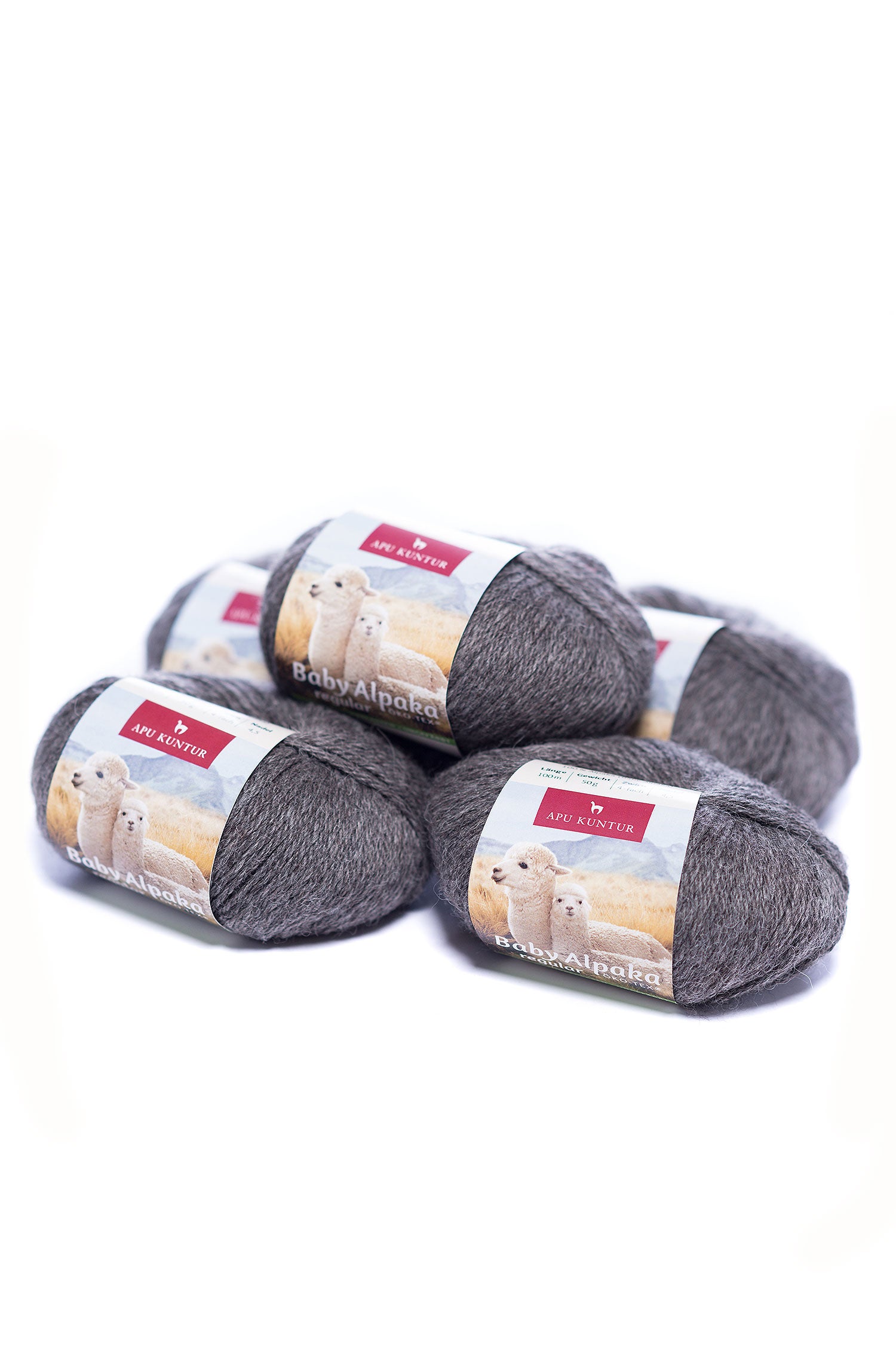 Alpaka Wolle BABY ALPACA | 5×50g-dunkelgrau