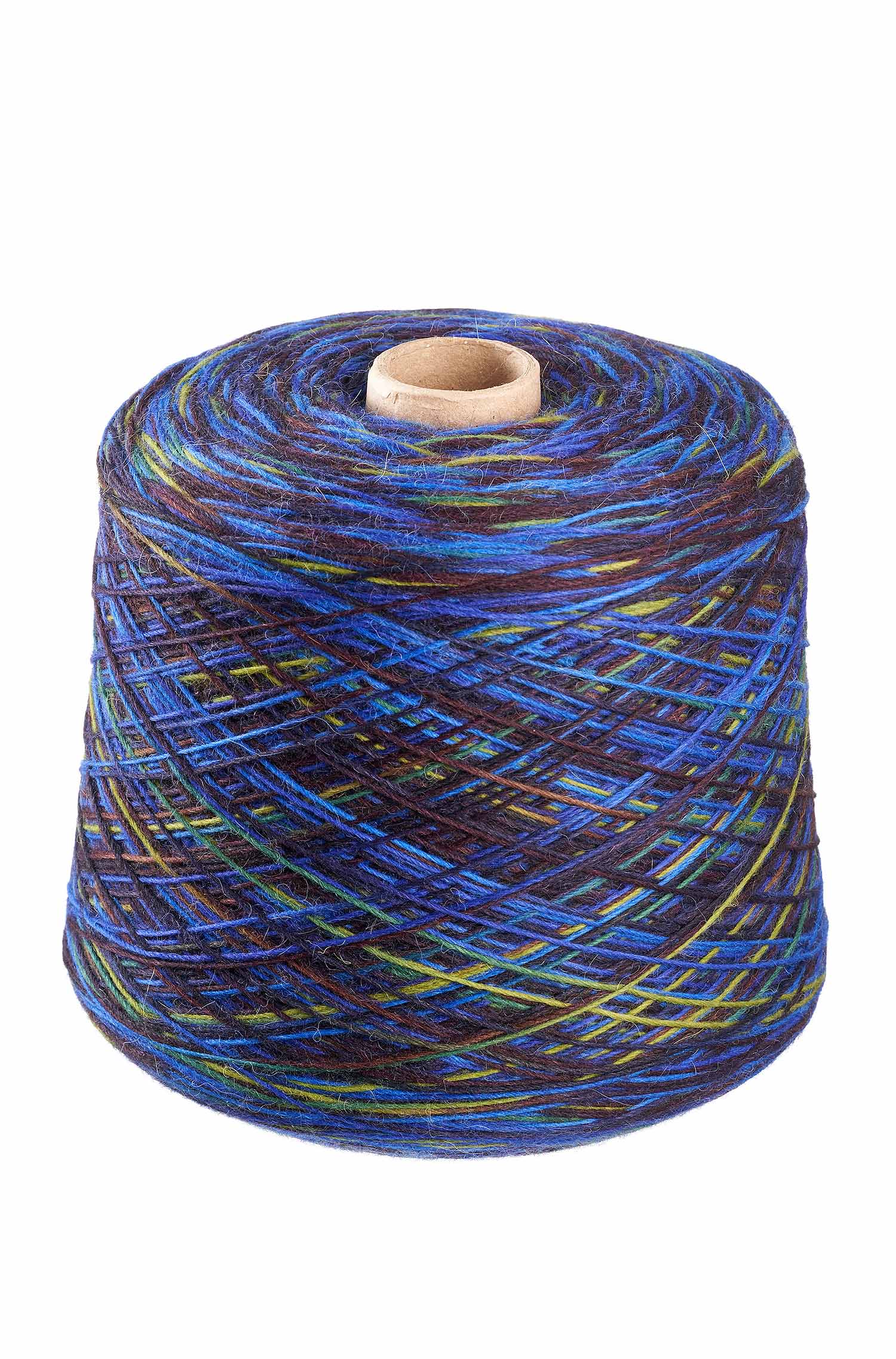 Alpaka Sockengarn MULTICOLOR | 1kg Kone-blau/grün