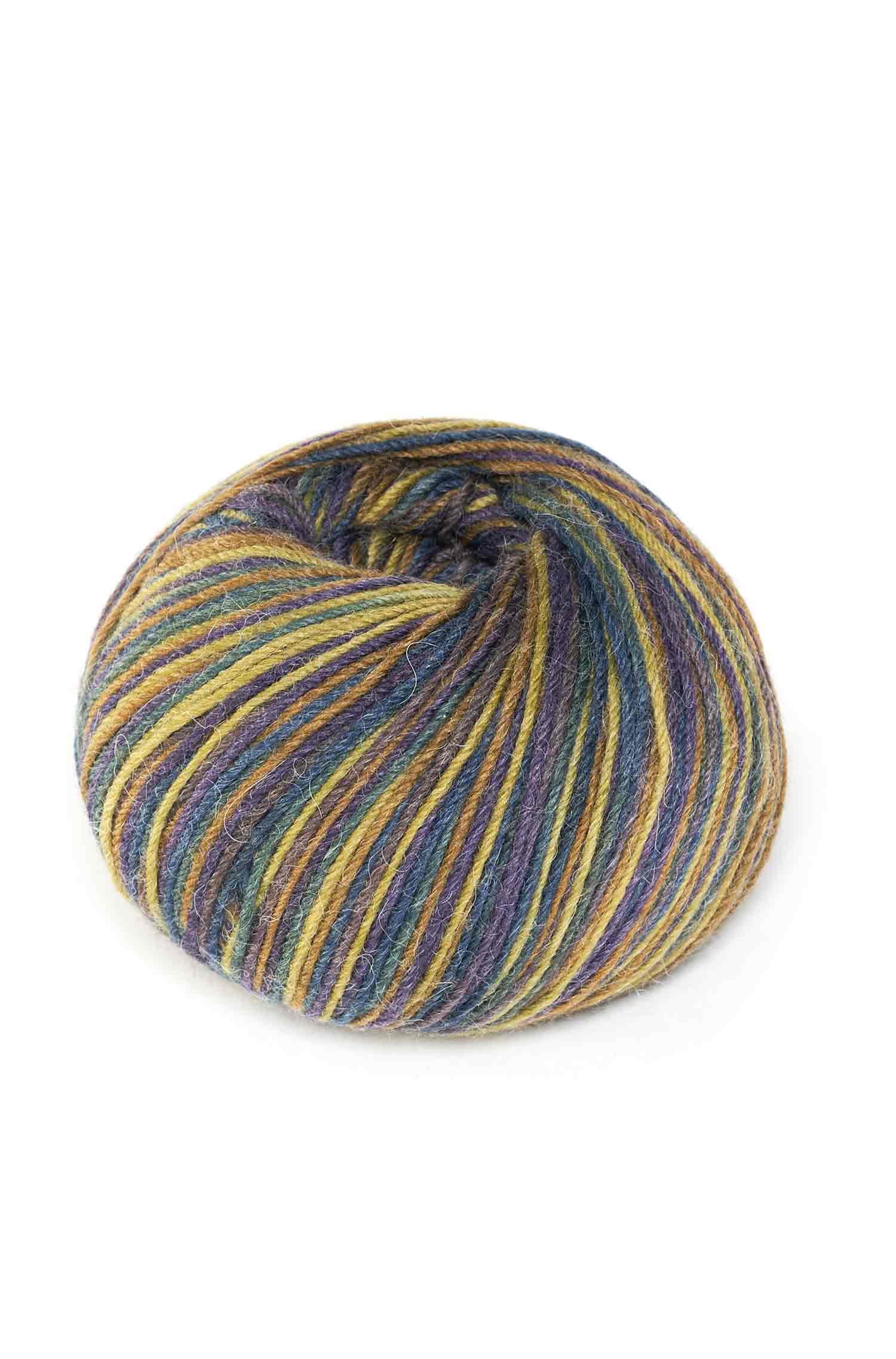 Alpaka Sockengarn MULTICOLOR | 50g-khaki/blau
