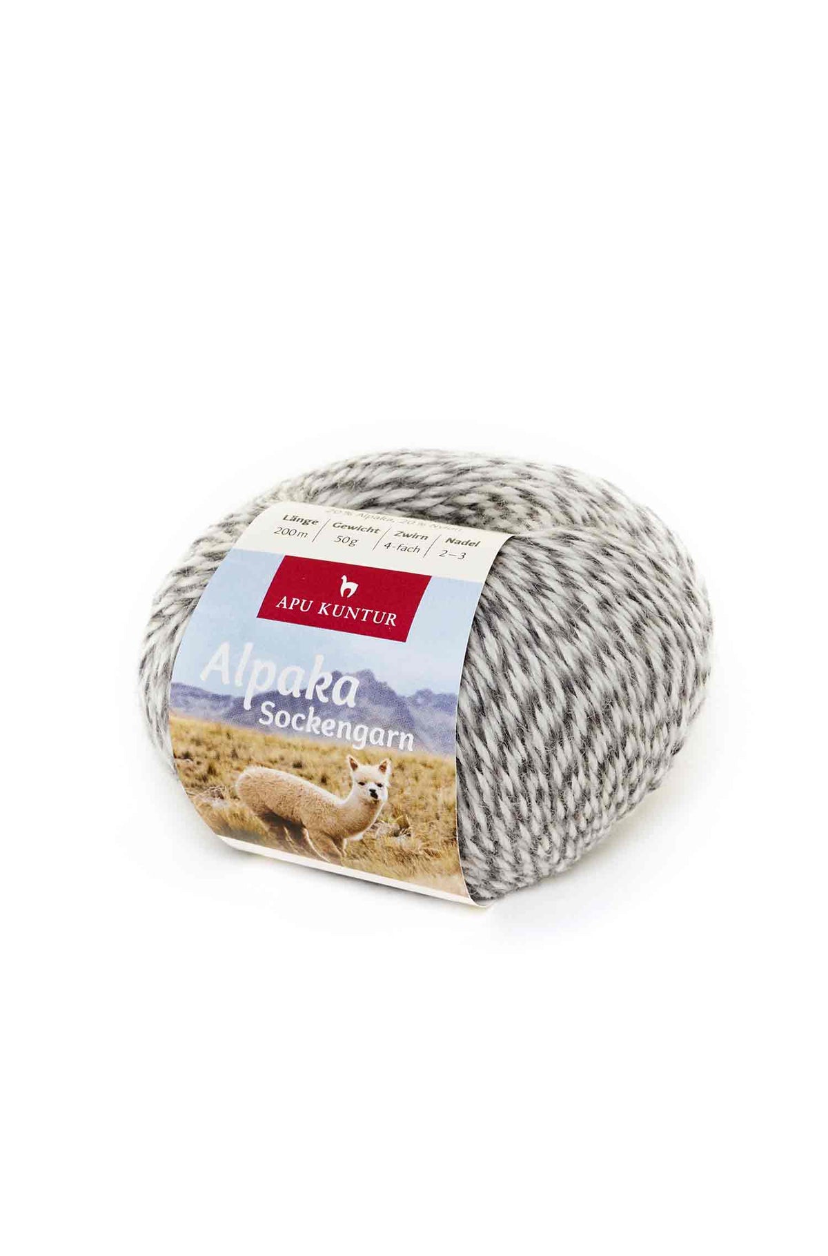 Alpaka Sockengarn MULTICOLOR | 50g-grau meliert