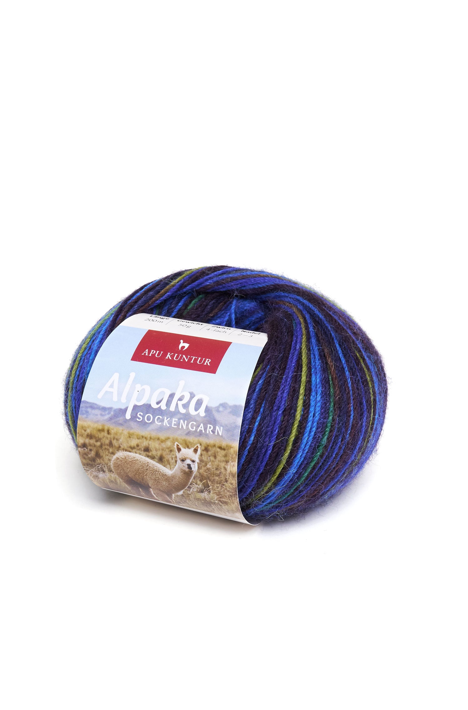 Alpaka Sockengarn MULTICOLOR | 5×50g-blau/grün