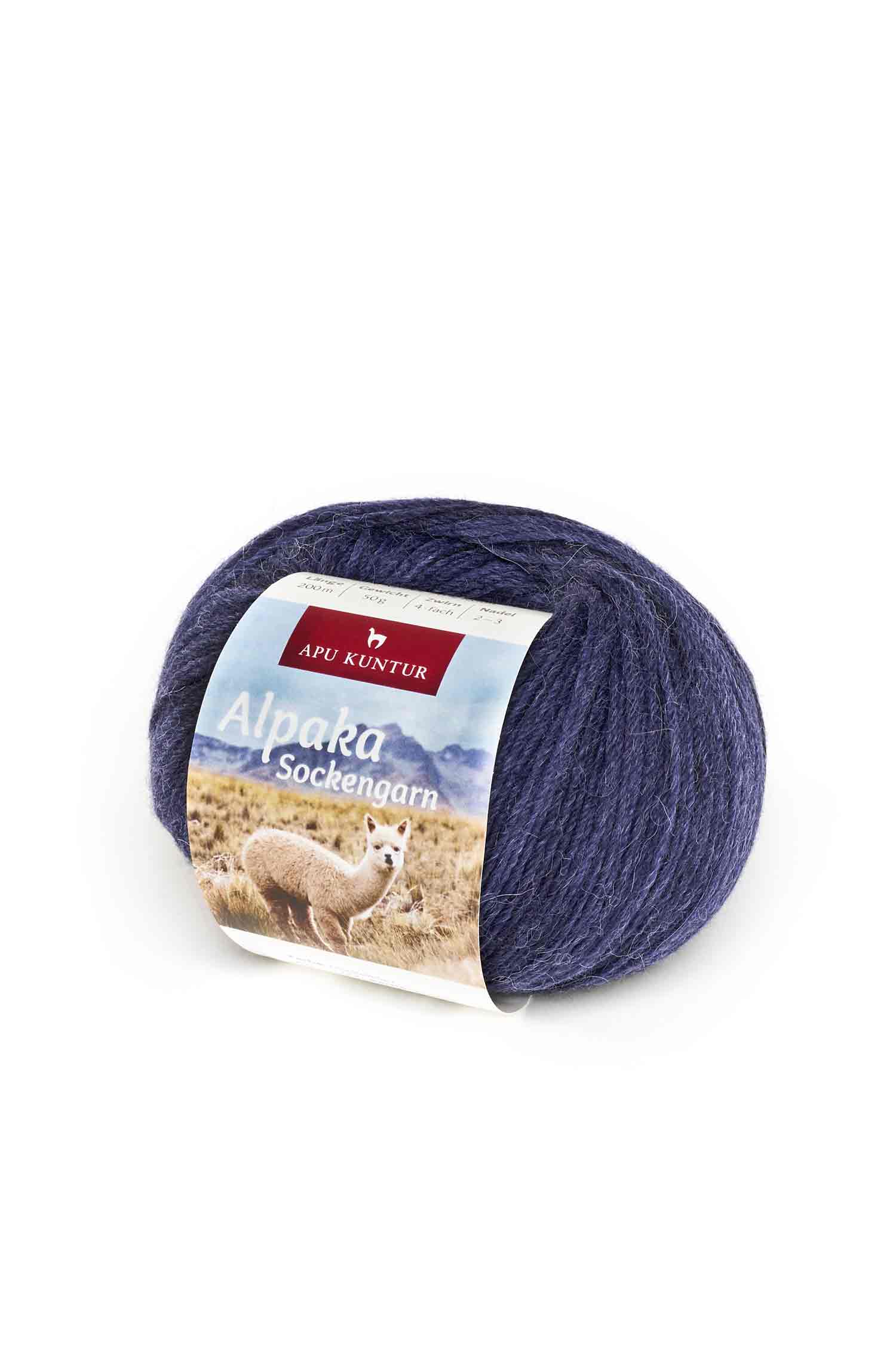 Alpaka Sockengarn MULTICOLOR | 5×50g-dunkelblau melange