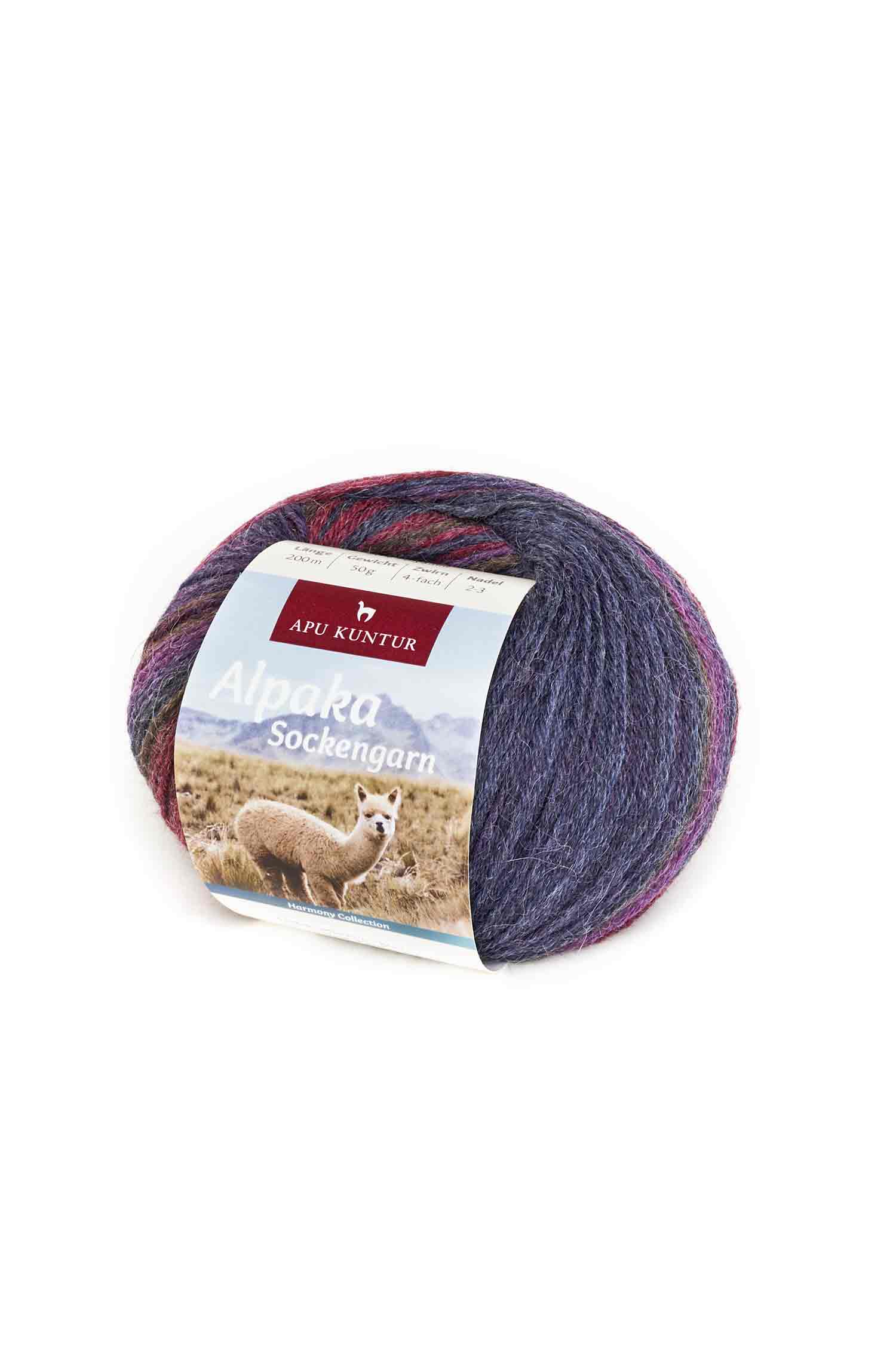 Alpaka Sockengarn HARMONY | 50g-pflaume/blau