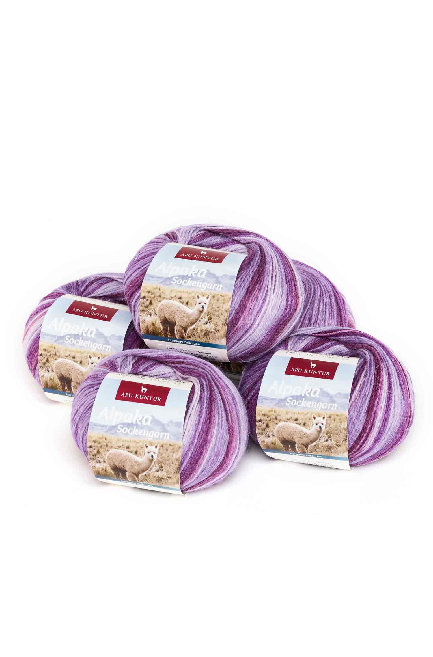 Alpaka Sockengarn HARMONY | 5×50g-flieder/violett