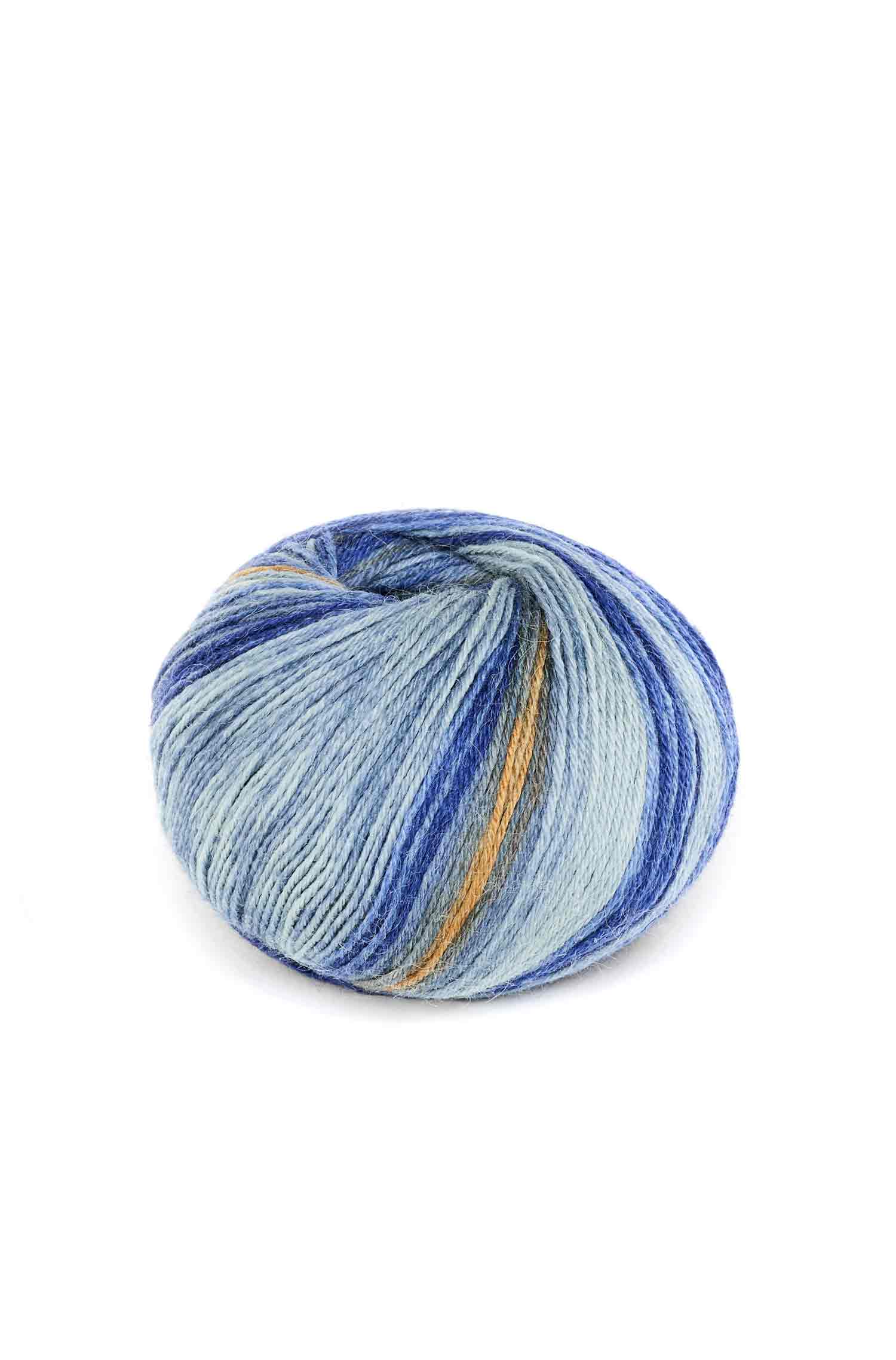 Alpaka Sockengarn HARMONY | 5×50g-ocker/blau