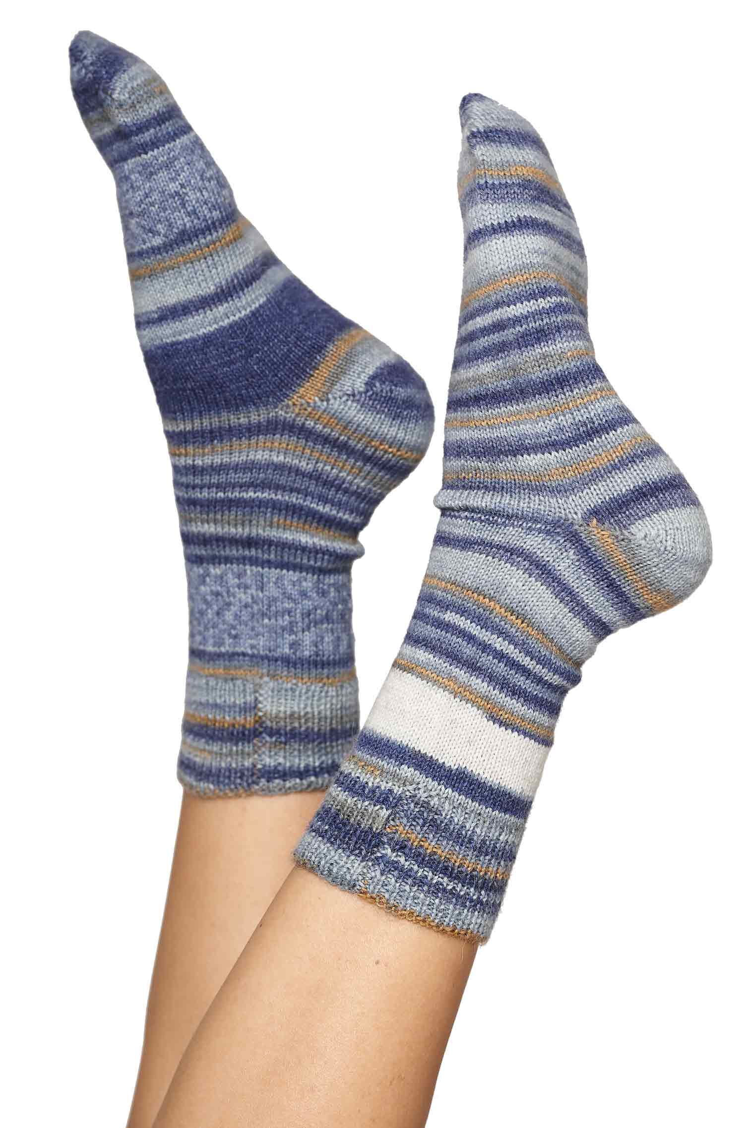Alpaka Sockengarn HARMONY | 5×50g-ocker/blau