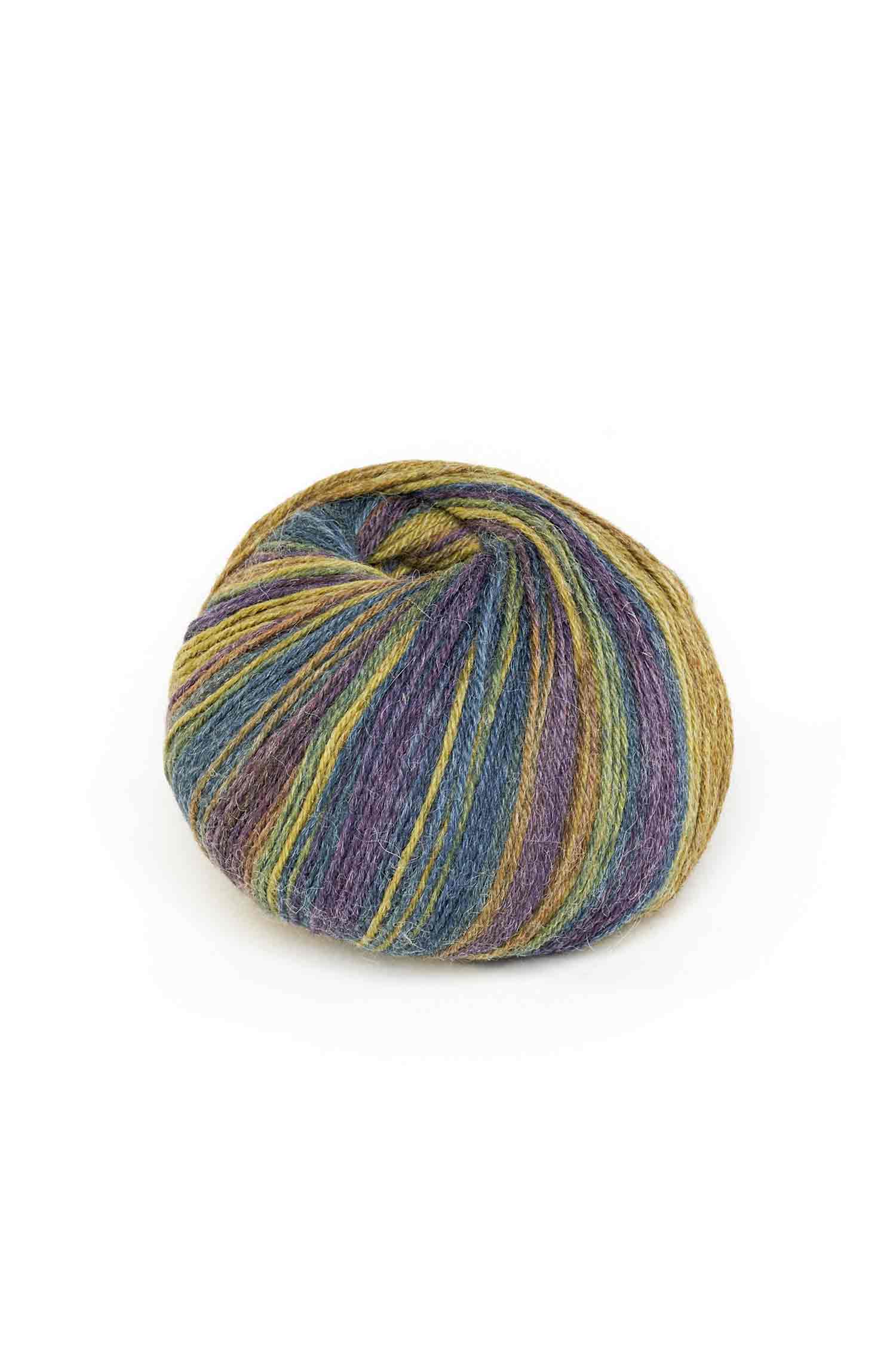 Alpaka Sockengarn HARMONY | 5×50g-olivgrün/blau