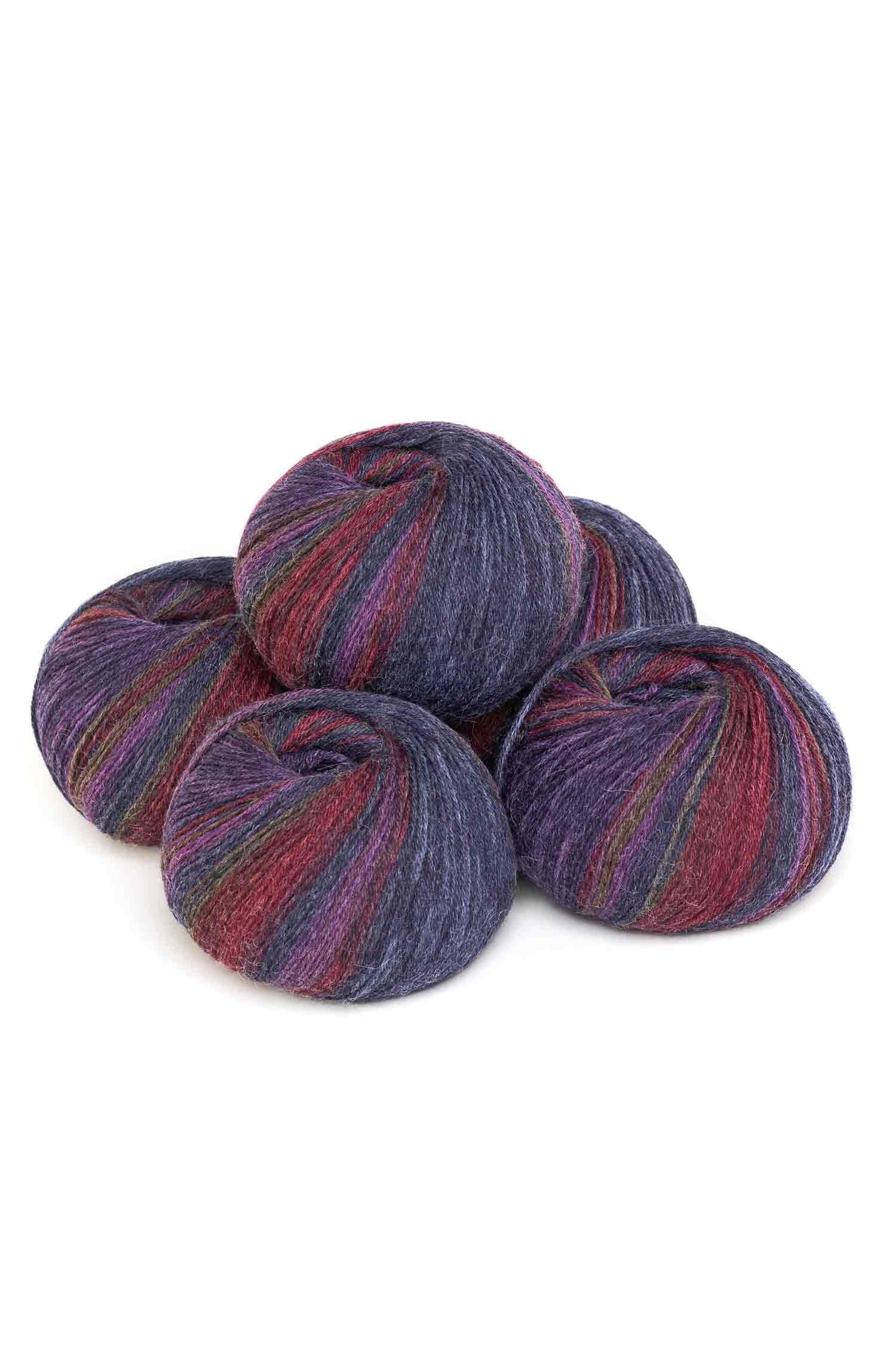 Alpaka Sockengarn HARMONY | 5×50g-pflaume/blau