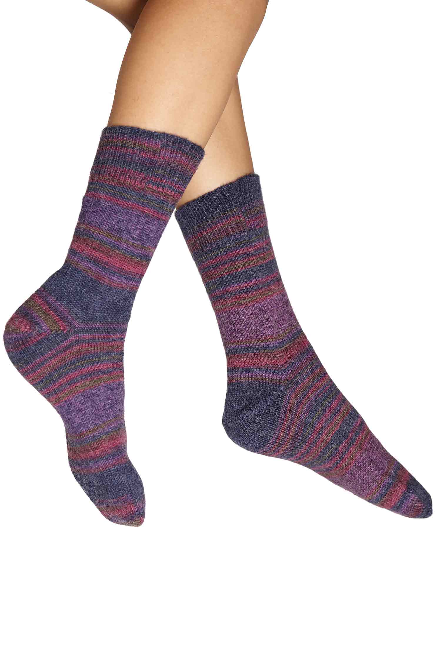 Alpaka Sockengarn HARMONY | 5×50g-pflaume/blau