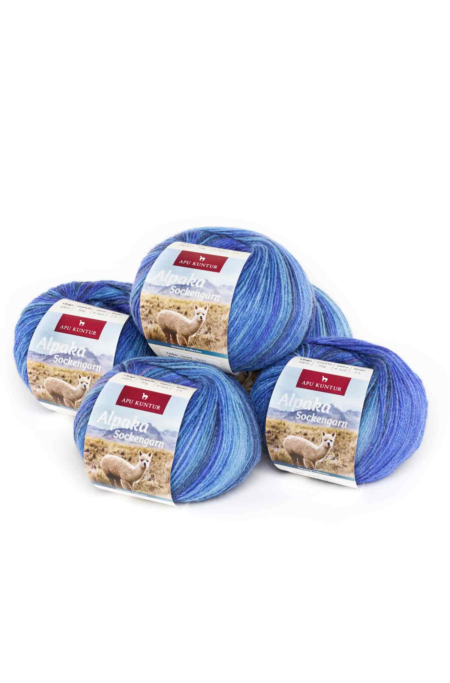Alpaka Sockengarn HARMONY | 5×50g-royal/aqua