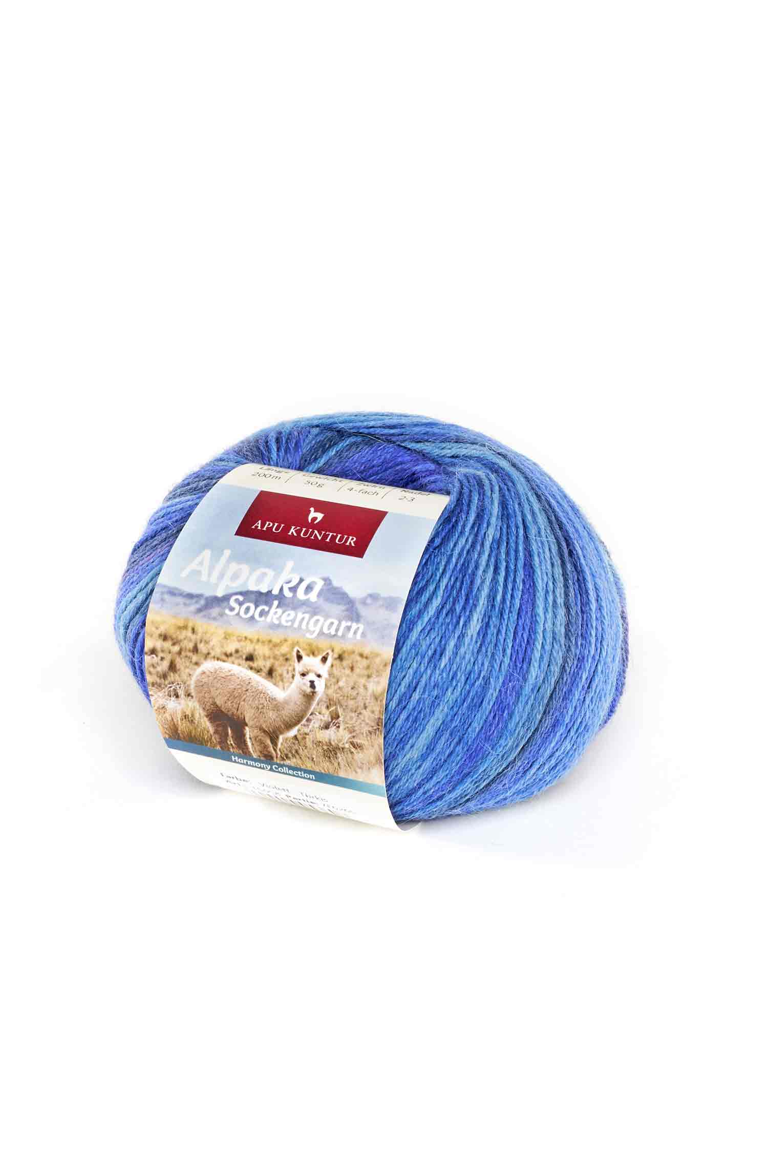 Alpaka Sockengarn HARMONY | 5×50g-royal/aqua