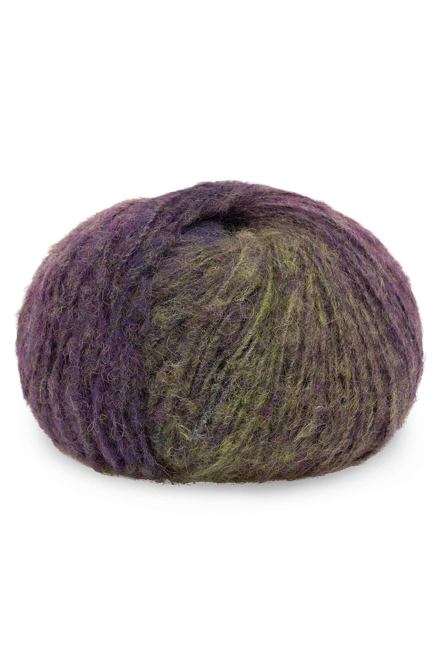 Alpaka Wolle KUSCHELGARN | 50g-aubergine/moosgrün