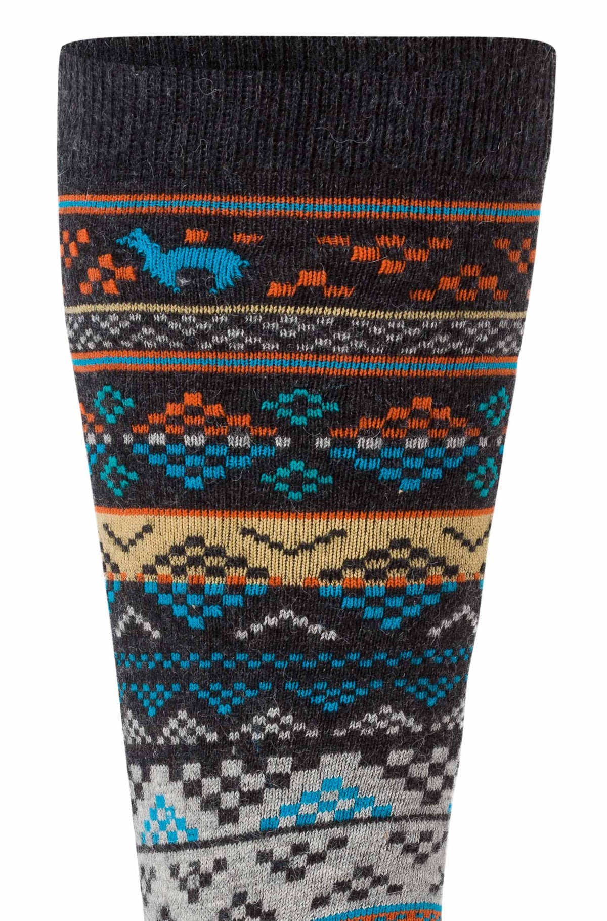 Alpaka Socken INKA-blau/apricot