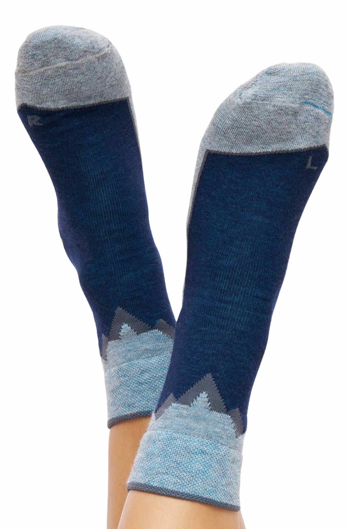 Premium Alpaka WANDERSOCKEN-blau/grau