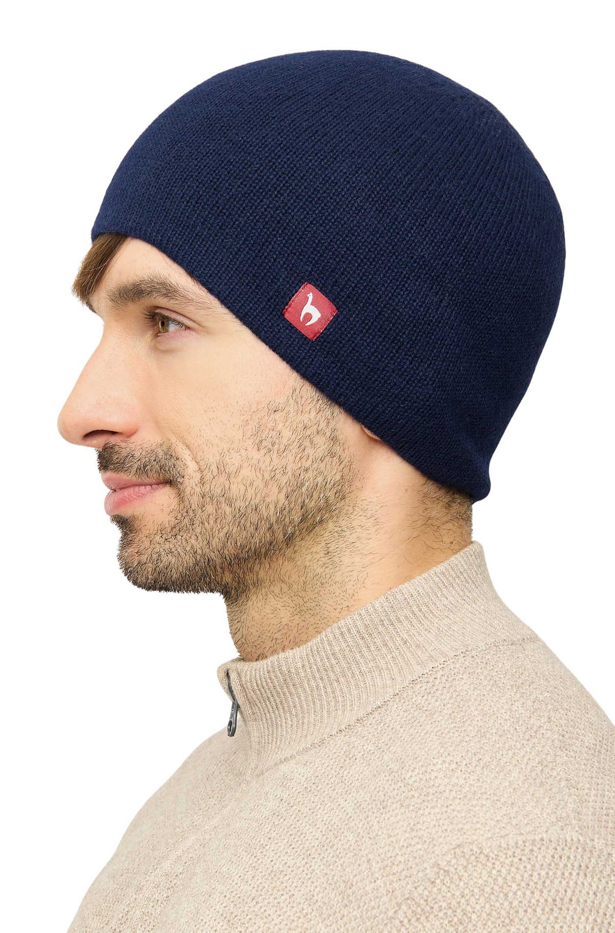 Alpaka Wendemütze UNI-marineblau/kakao