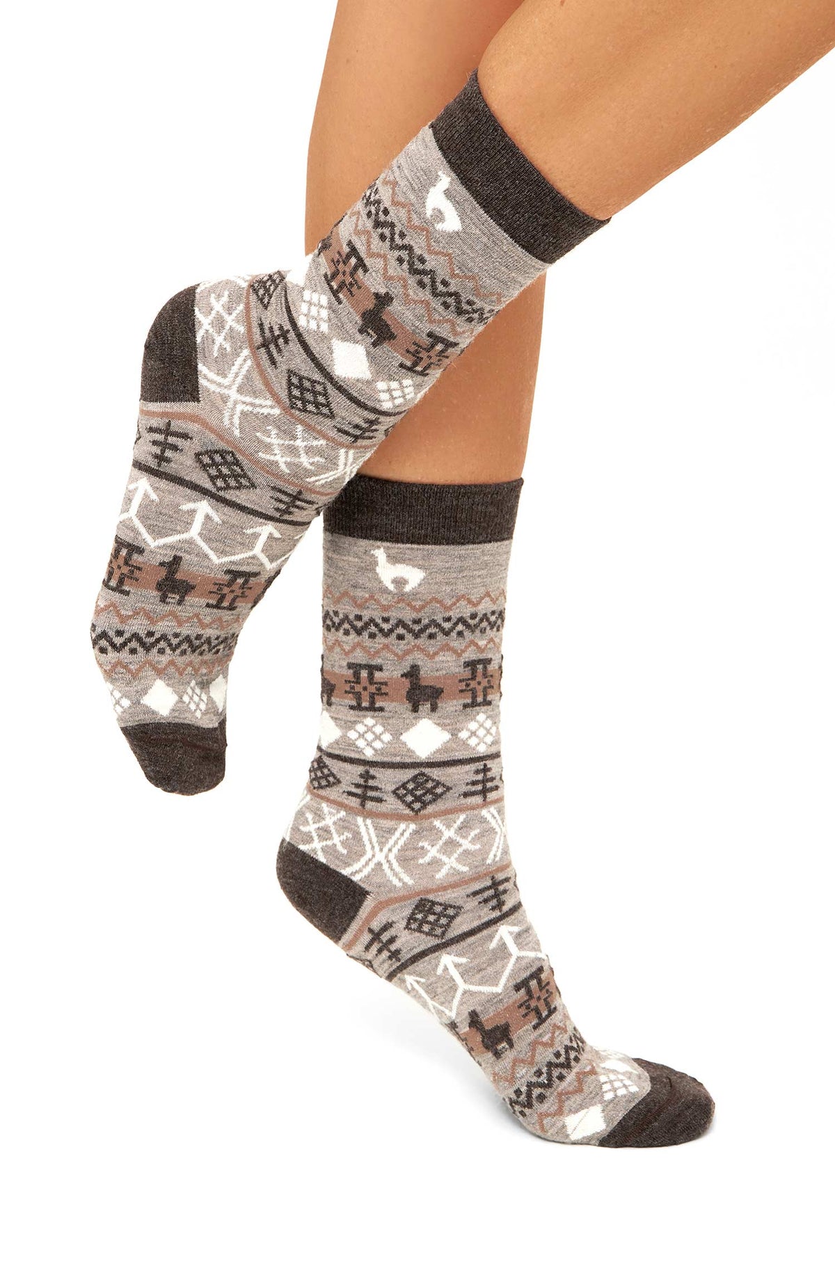 Alpaka Socken CAMINO-stein/mokka