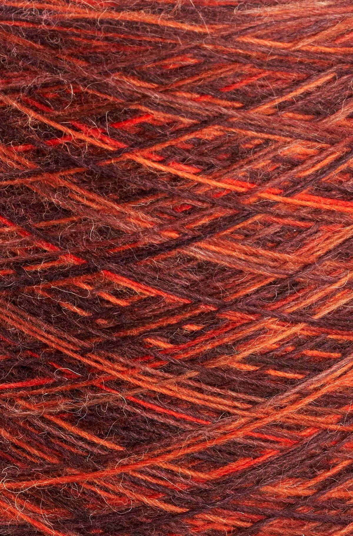 Alpaka Sockengarn MULTICOLOUR | 1kg Kone-kupfer/orange