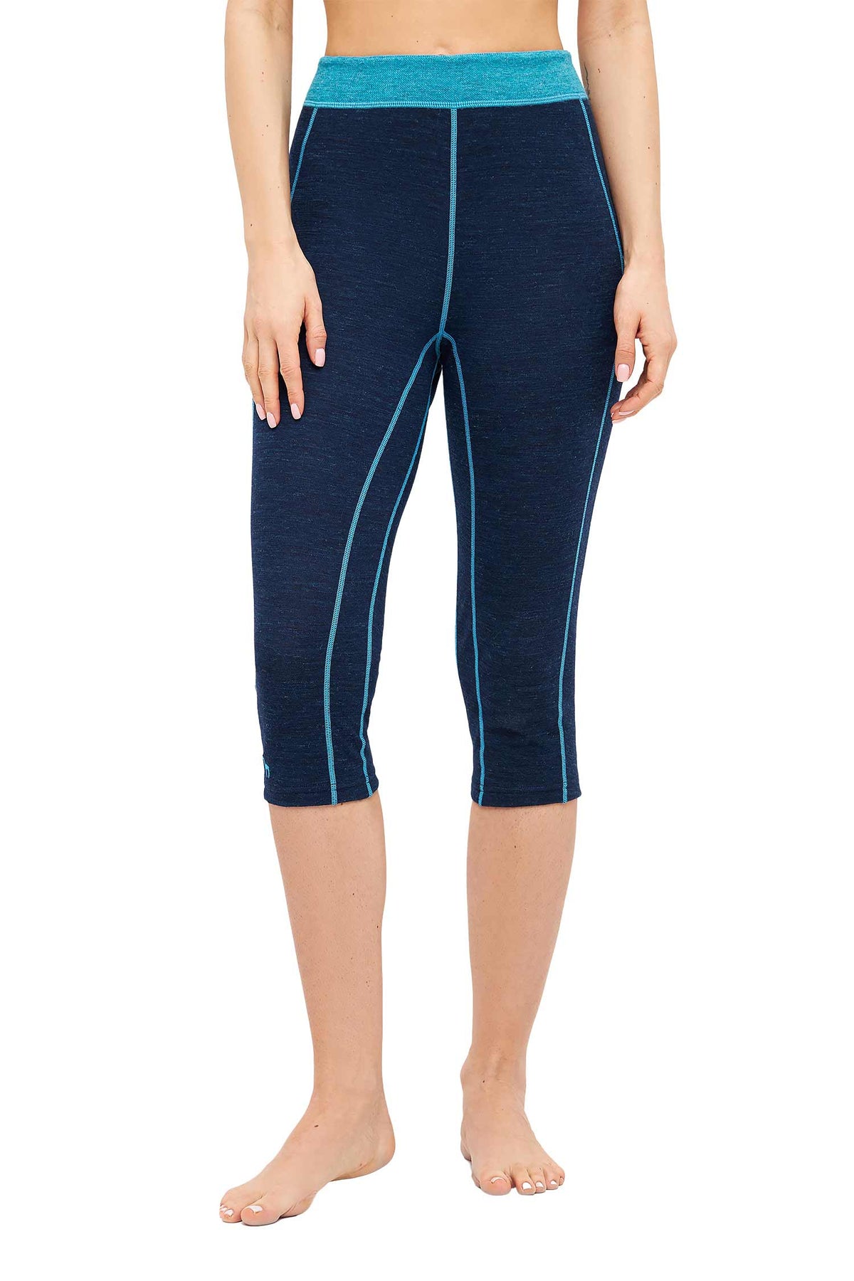 Alpaka 3/4-Leggings THERMO-navy/türkis