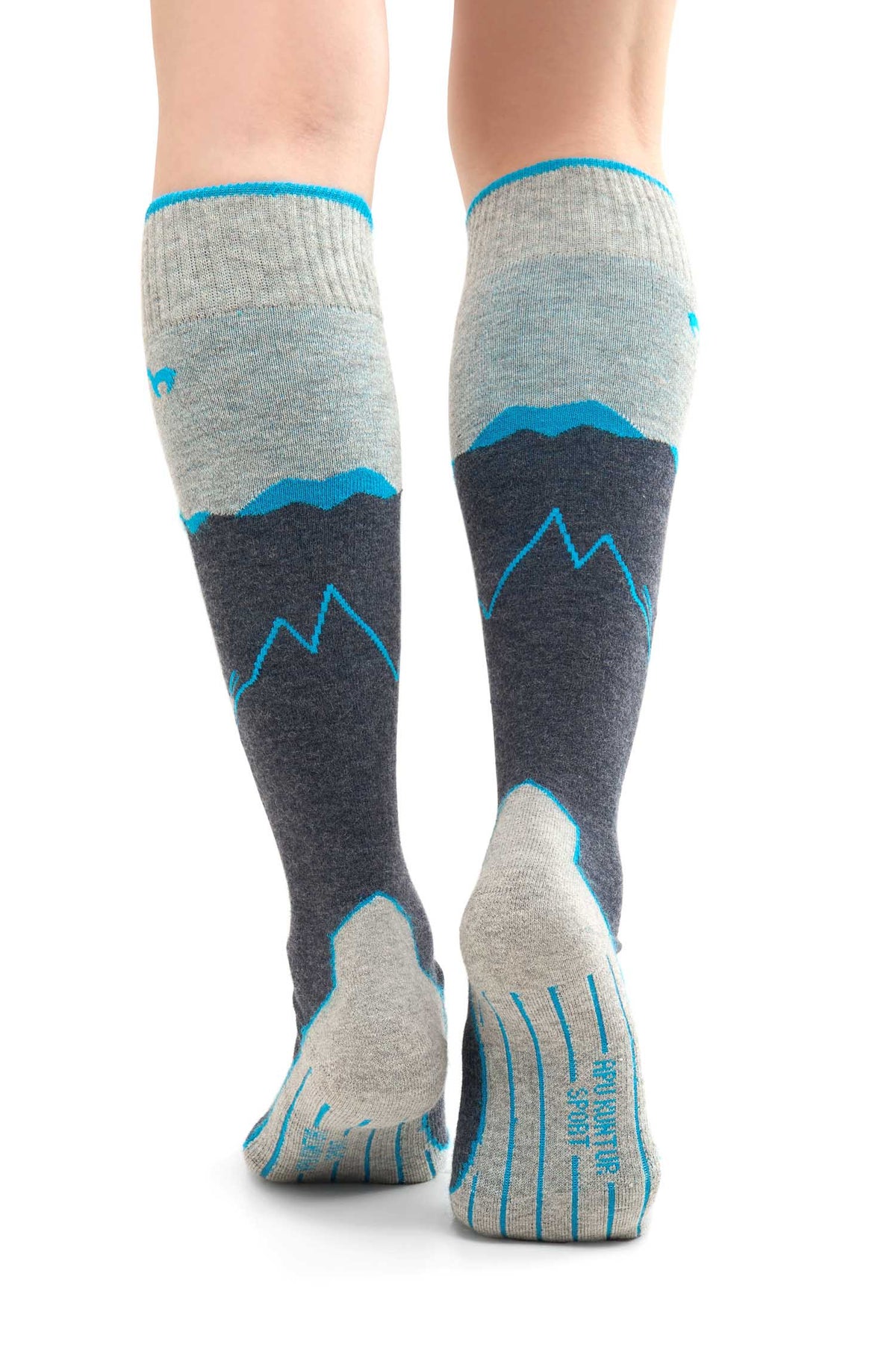 Alpaka Socken SKI & SPORT-navy/türkis
