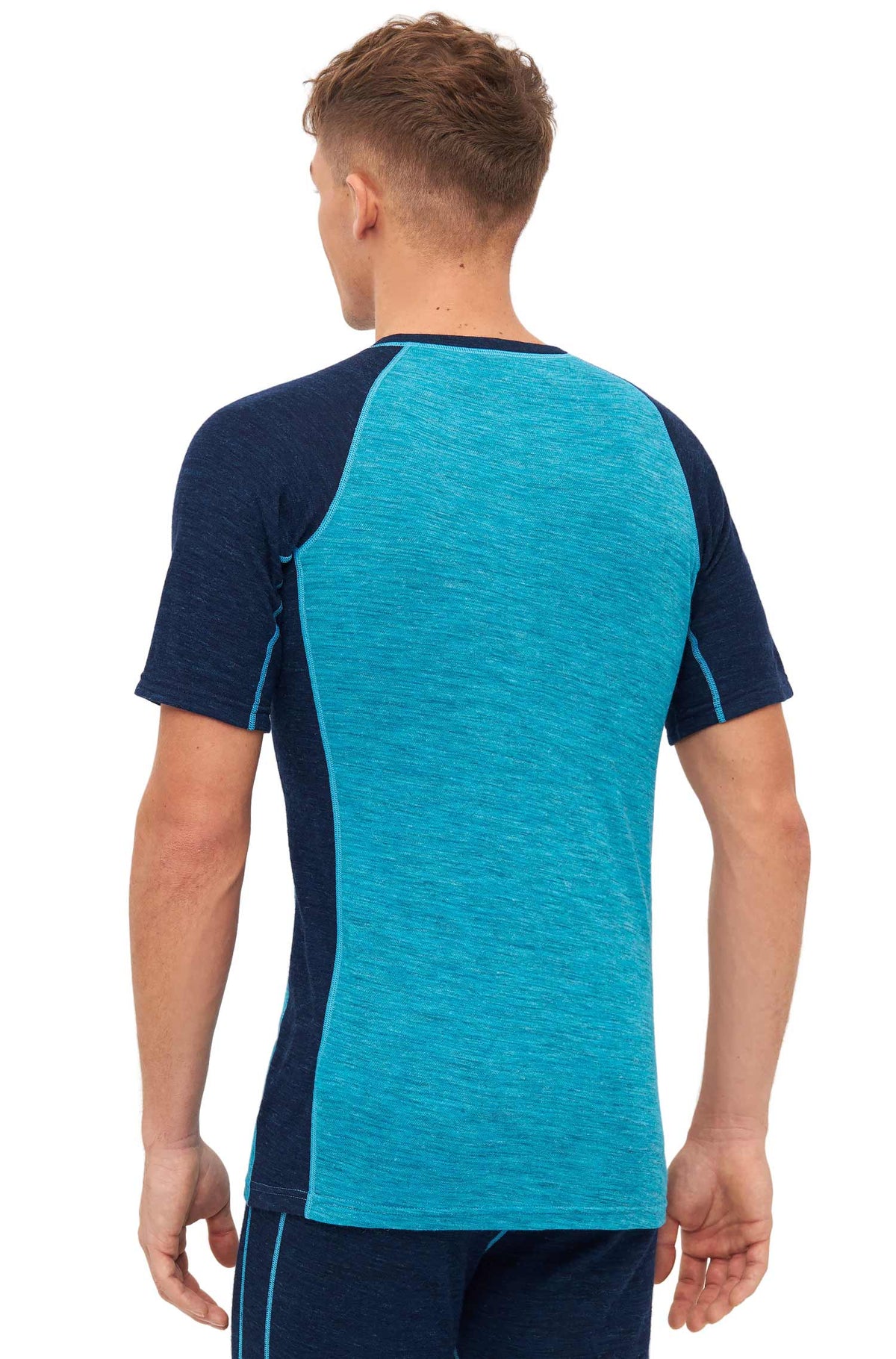 Alpaka Shirt THERMO-navy/türkis