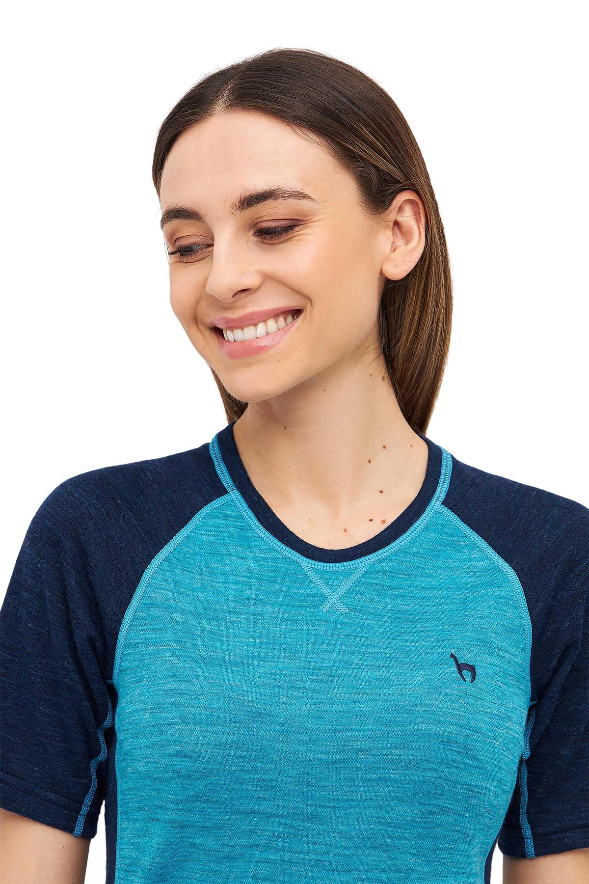 Alpaka Shirt THERMO-navy/türkis