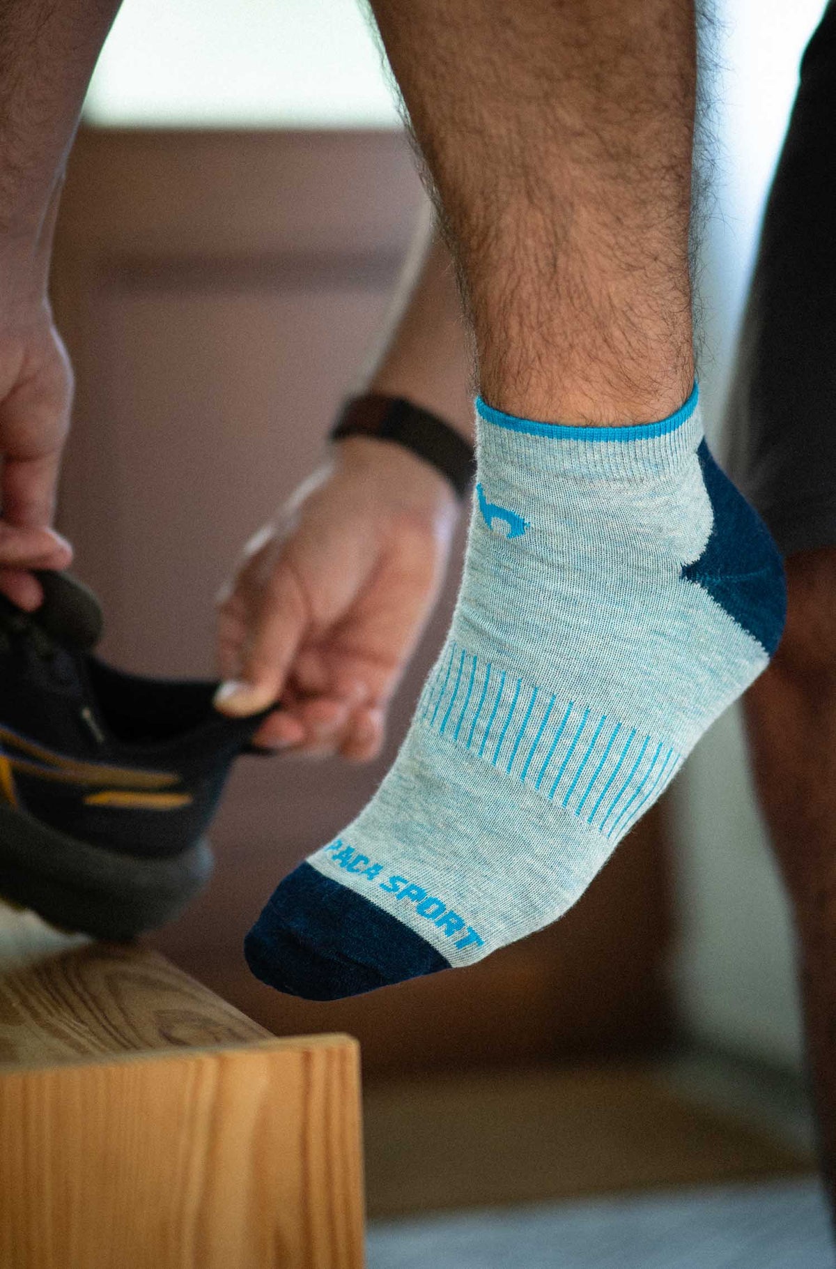 Alpaka Socken SNEAKER-navy/türkis